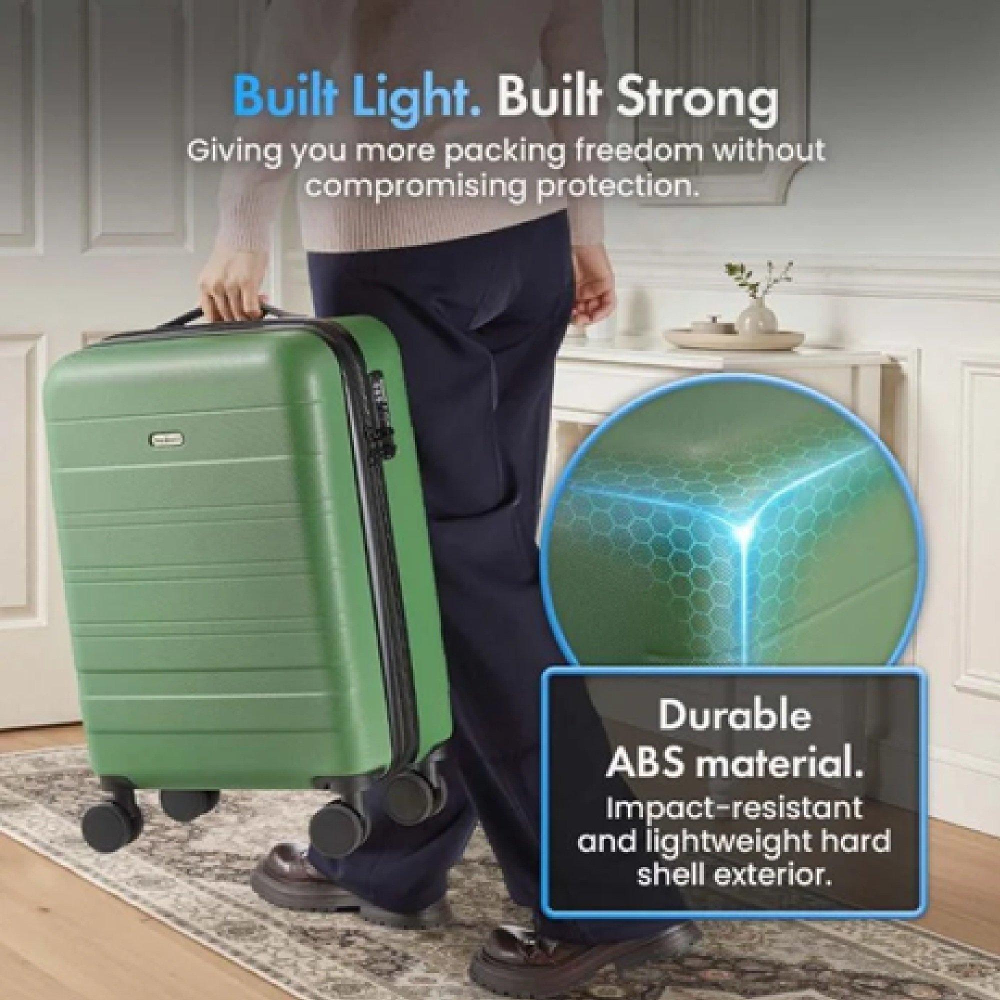 Green - VonHaus - ABS Green Luggage Set – 3 Piece - 2