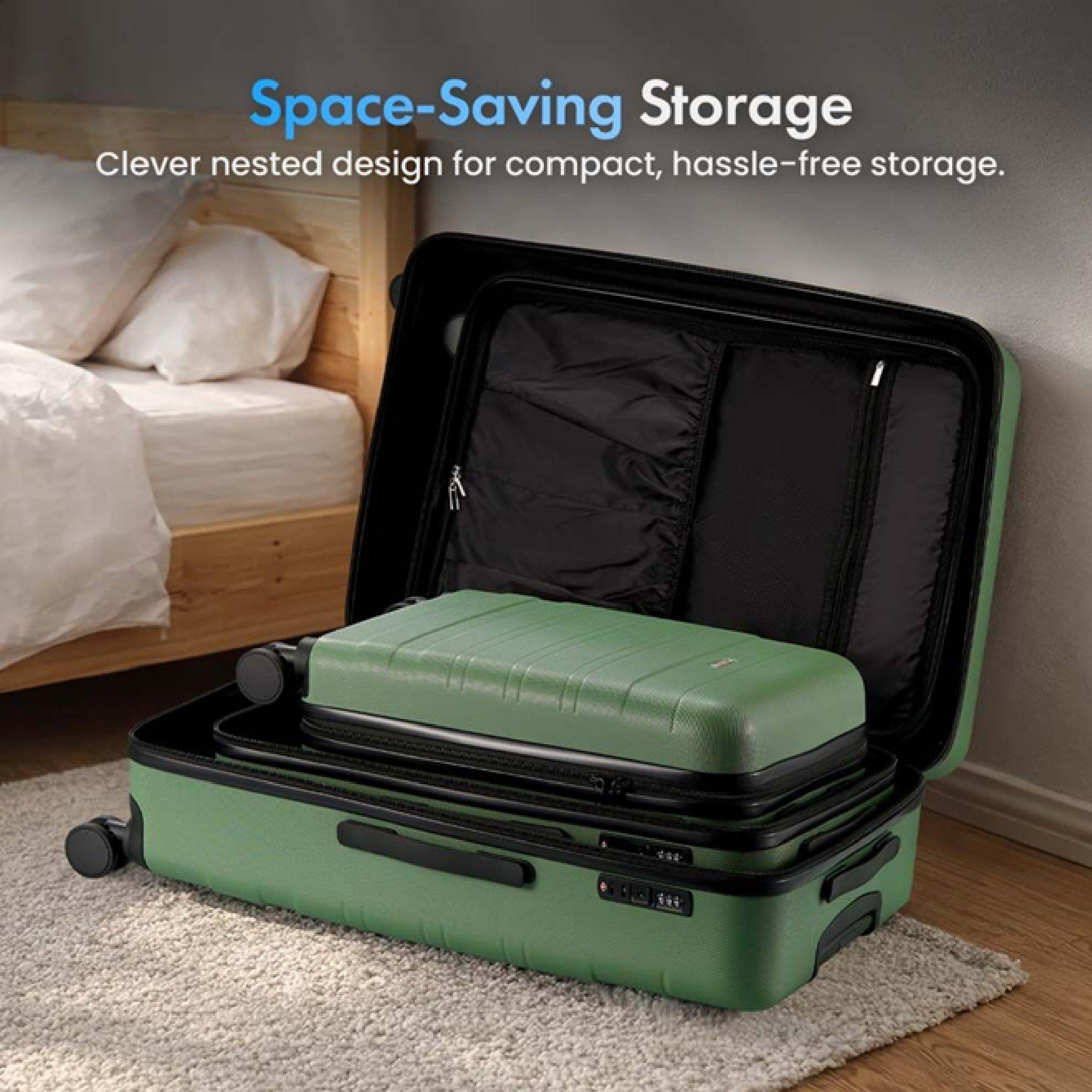 Green - VonHaus - ABS Green Luggage Set – 3 Piece - 6