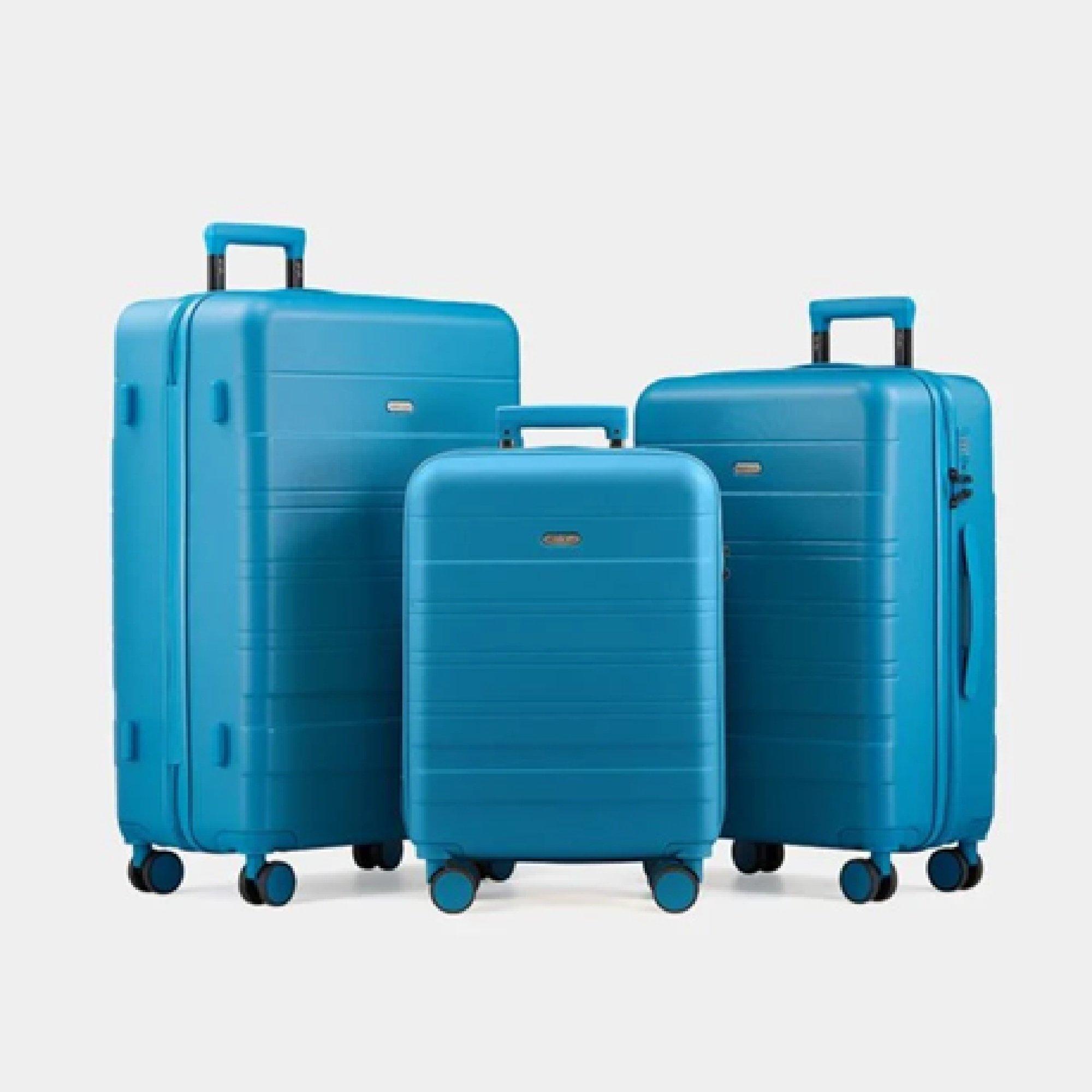 Teal - VonHaus - ABS Green Luggage Set – 3 Piece - 1