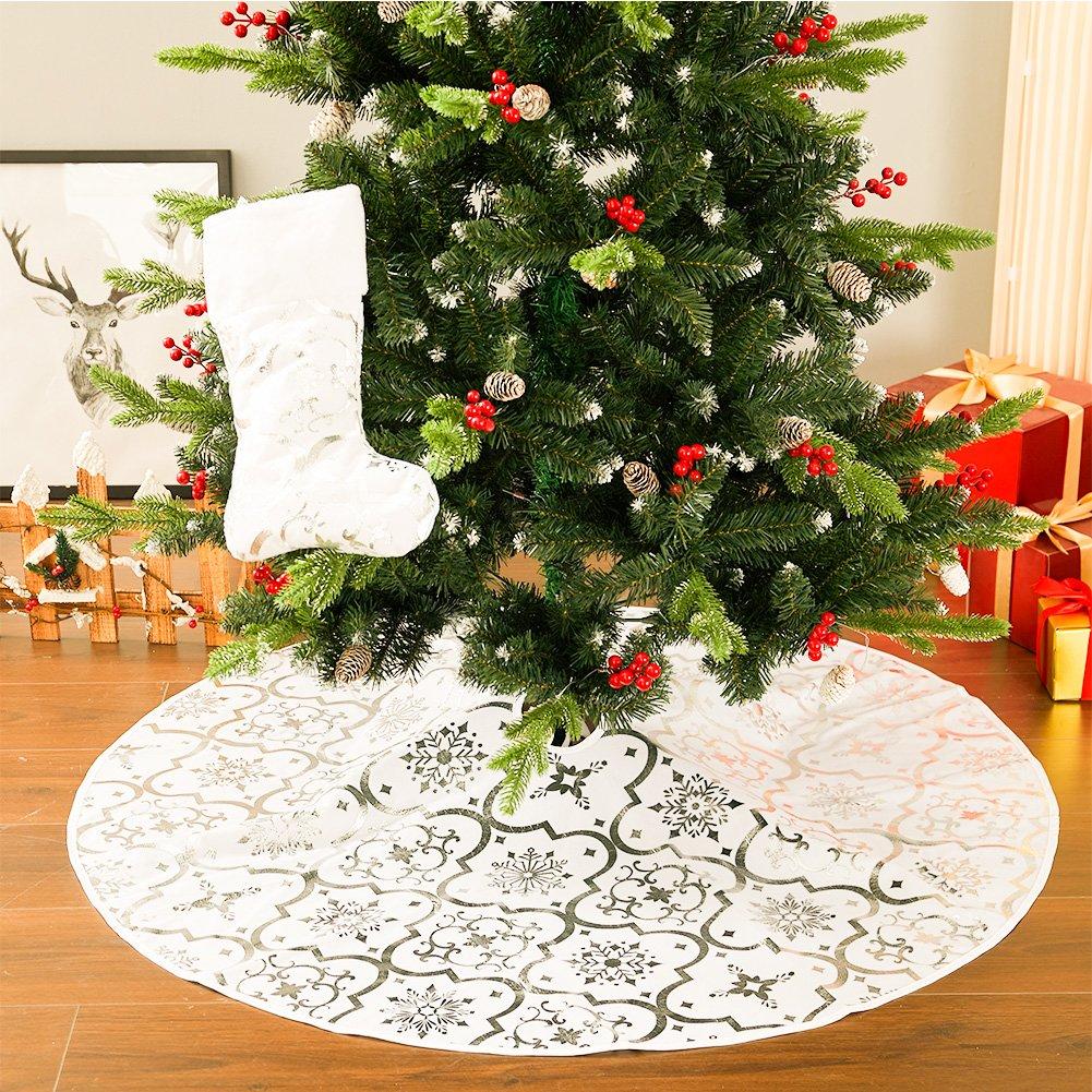 LIFE IDEAS Round Tree Skirt with Stocking Pocket