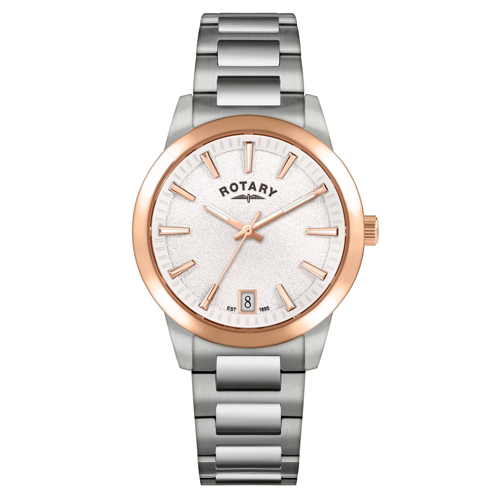 Silver - Rotary - Ladies Heritage Silver Dial SS Bracelet Wat - 1