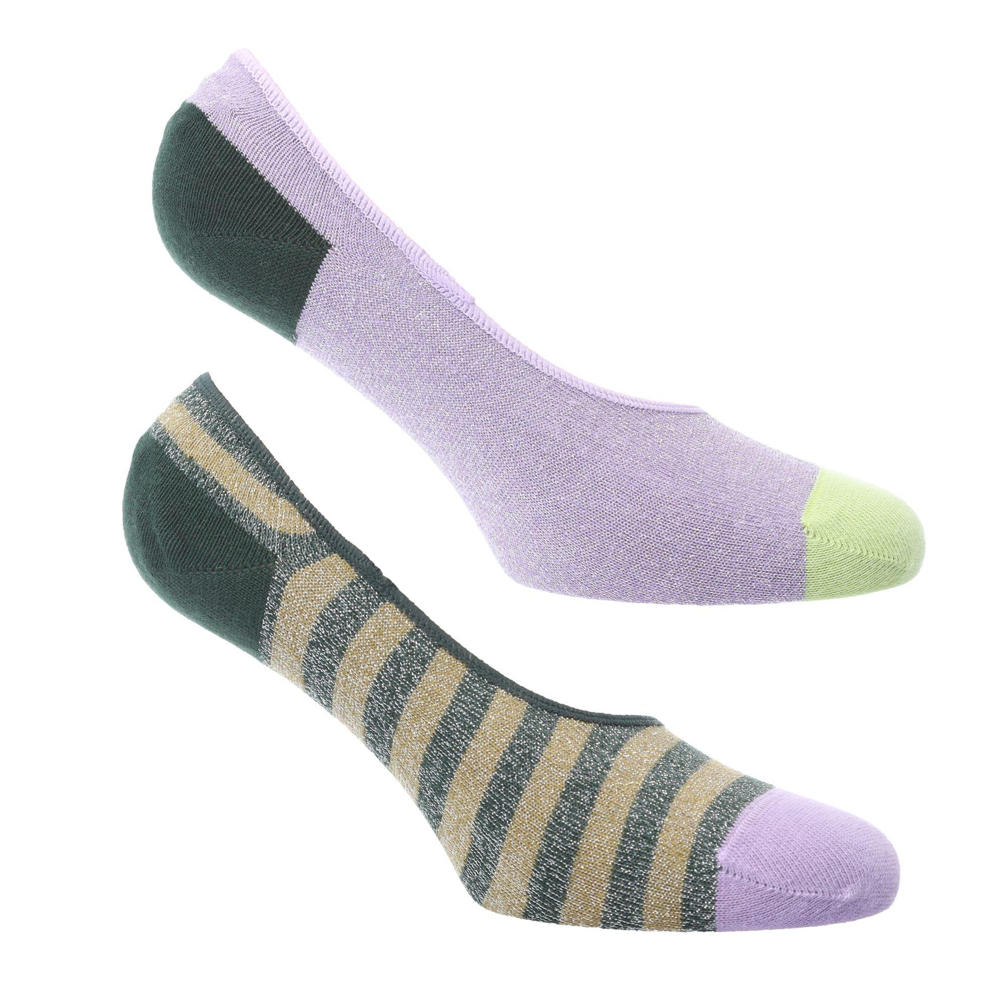 Purple - Happy Socks - 2 Pack of Claudia Invisible Socks - 1