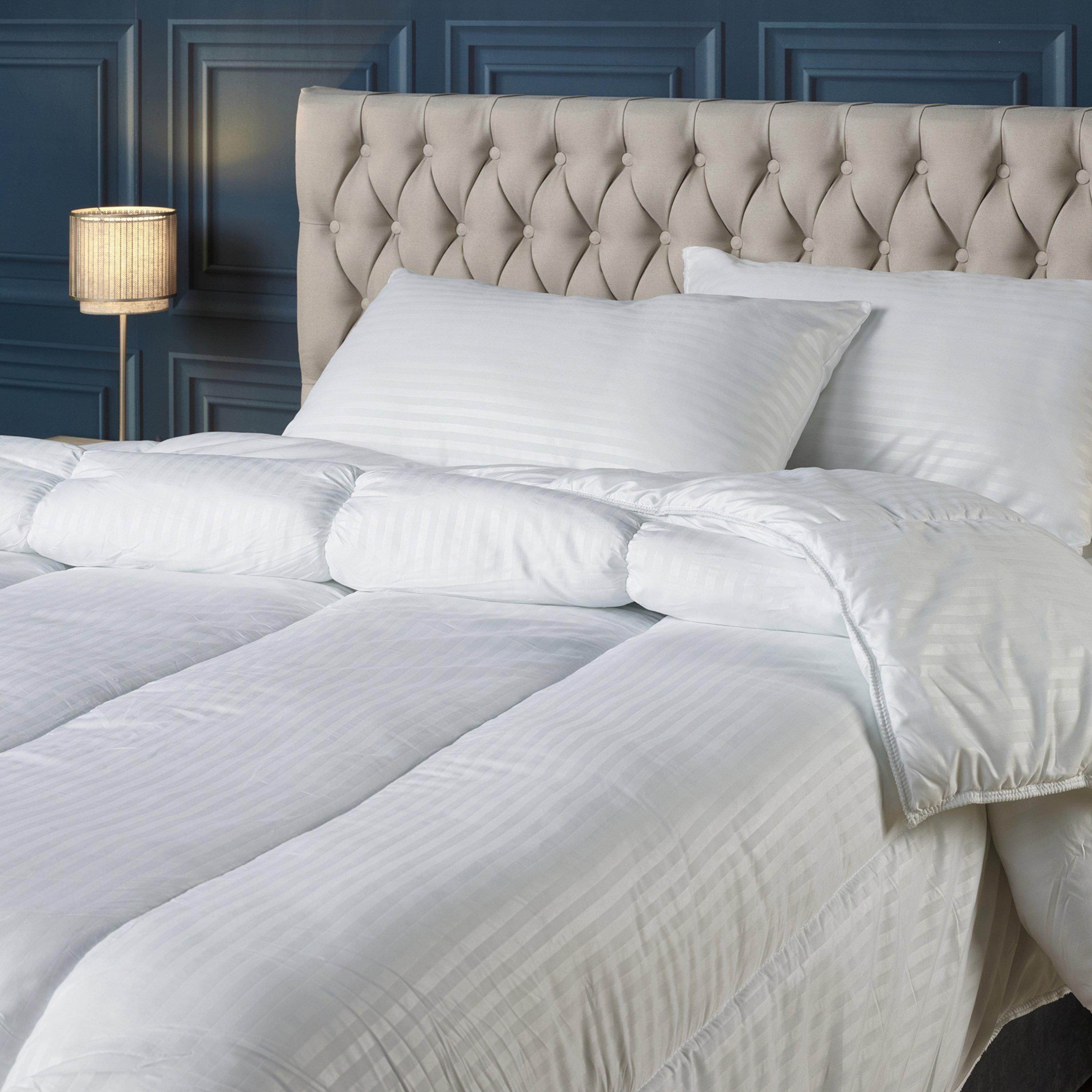 White - Downland - Hotel Collection Satin Stripe 13.5 tog Duvet - 3