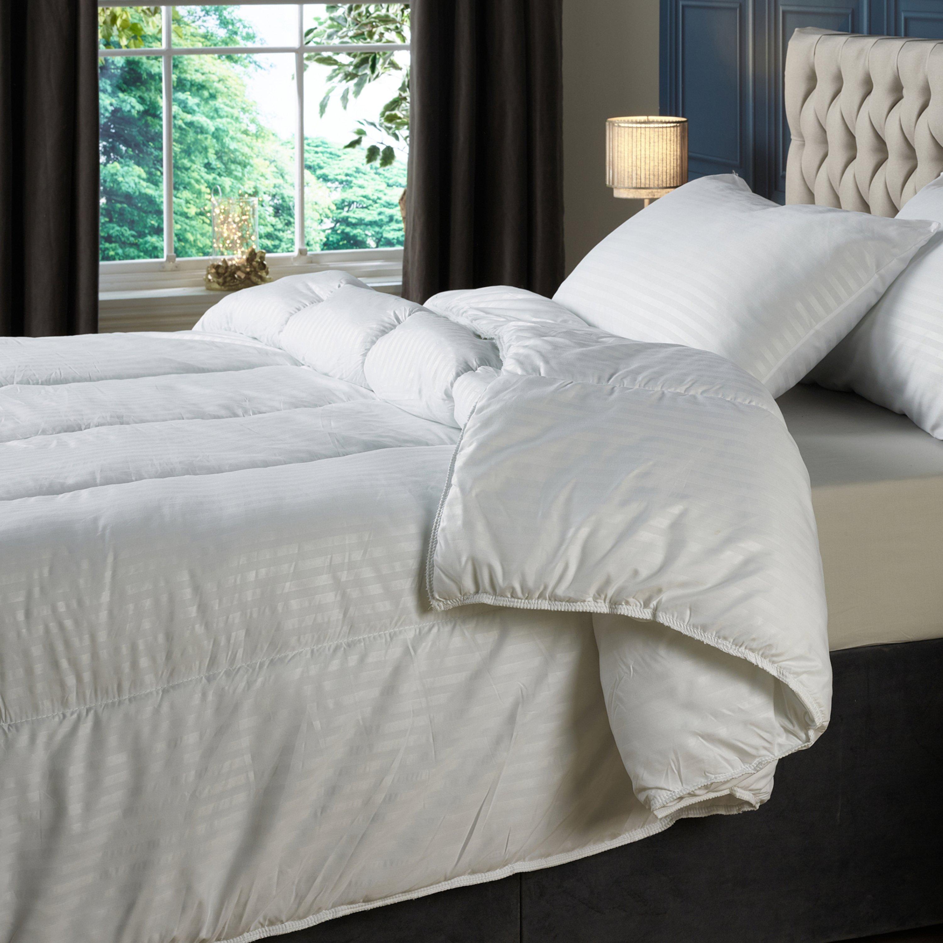 White - Downland - Hotel Collection Satin Stripe 13.5 tog Duvet - 4