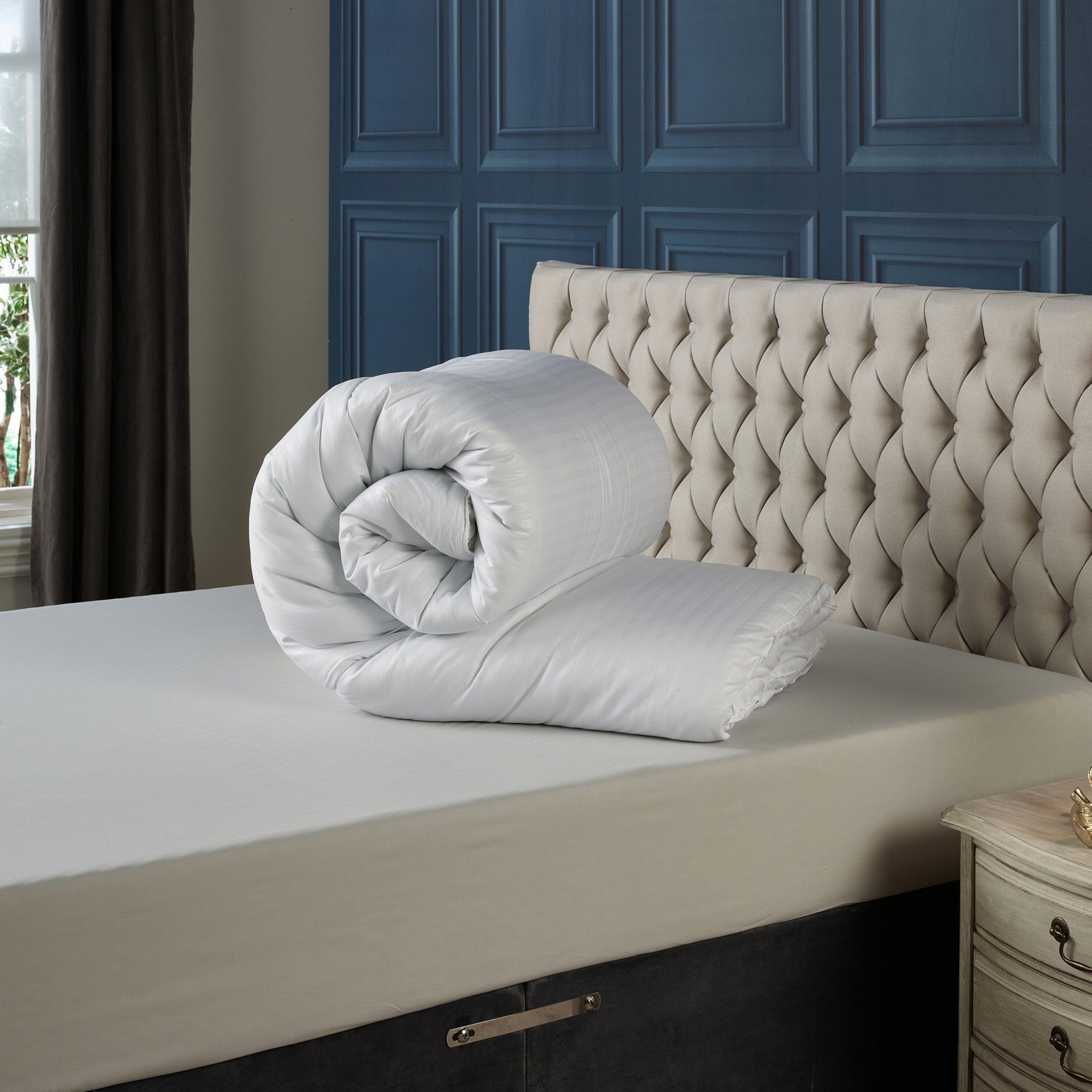 White - Downland - Hotel Collection Satin Stripe 13.5 tog Duvet - 5
