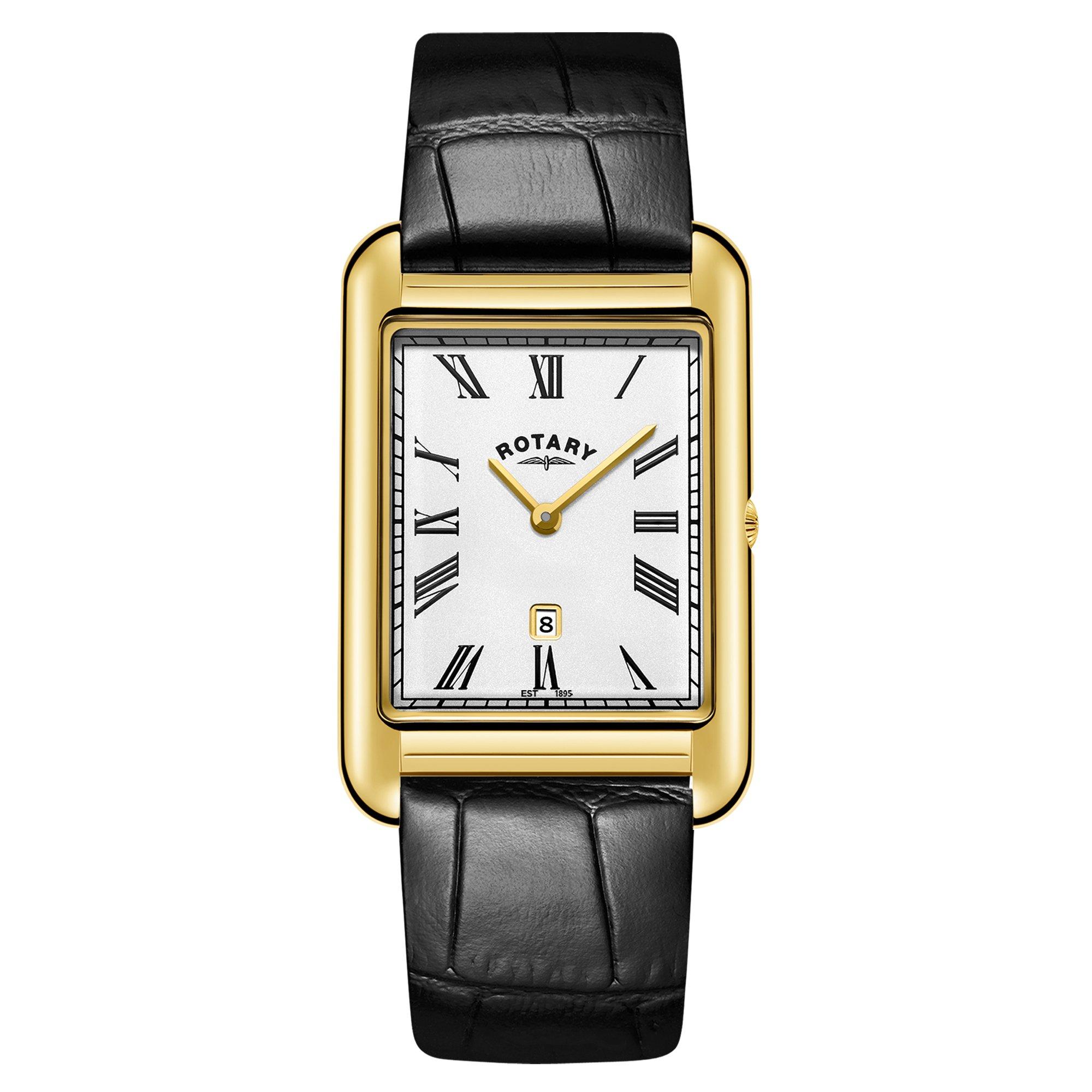 Black - Rotary - Mens Heritage Astoria SS Black Leather Wat - 1