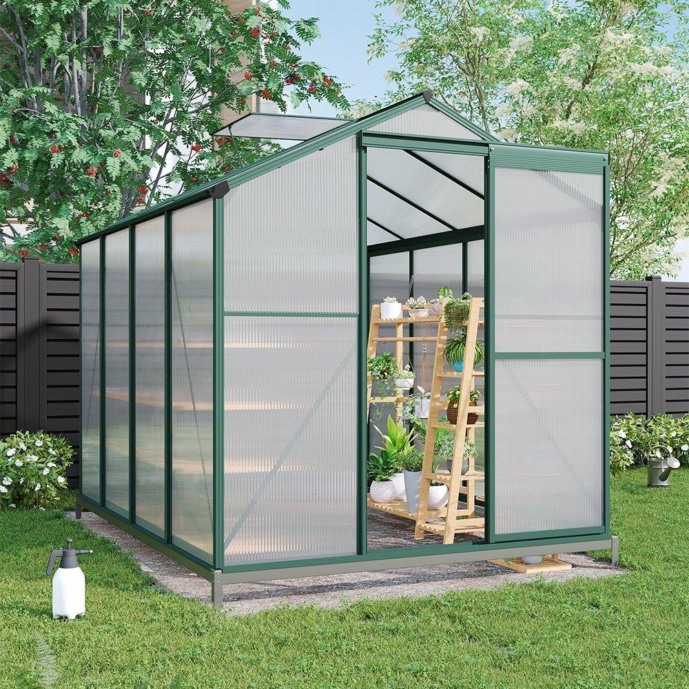 Green - Breeins - Outdoor 8x6Fts Garden Greenhouse with 2 Vents - 1