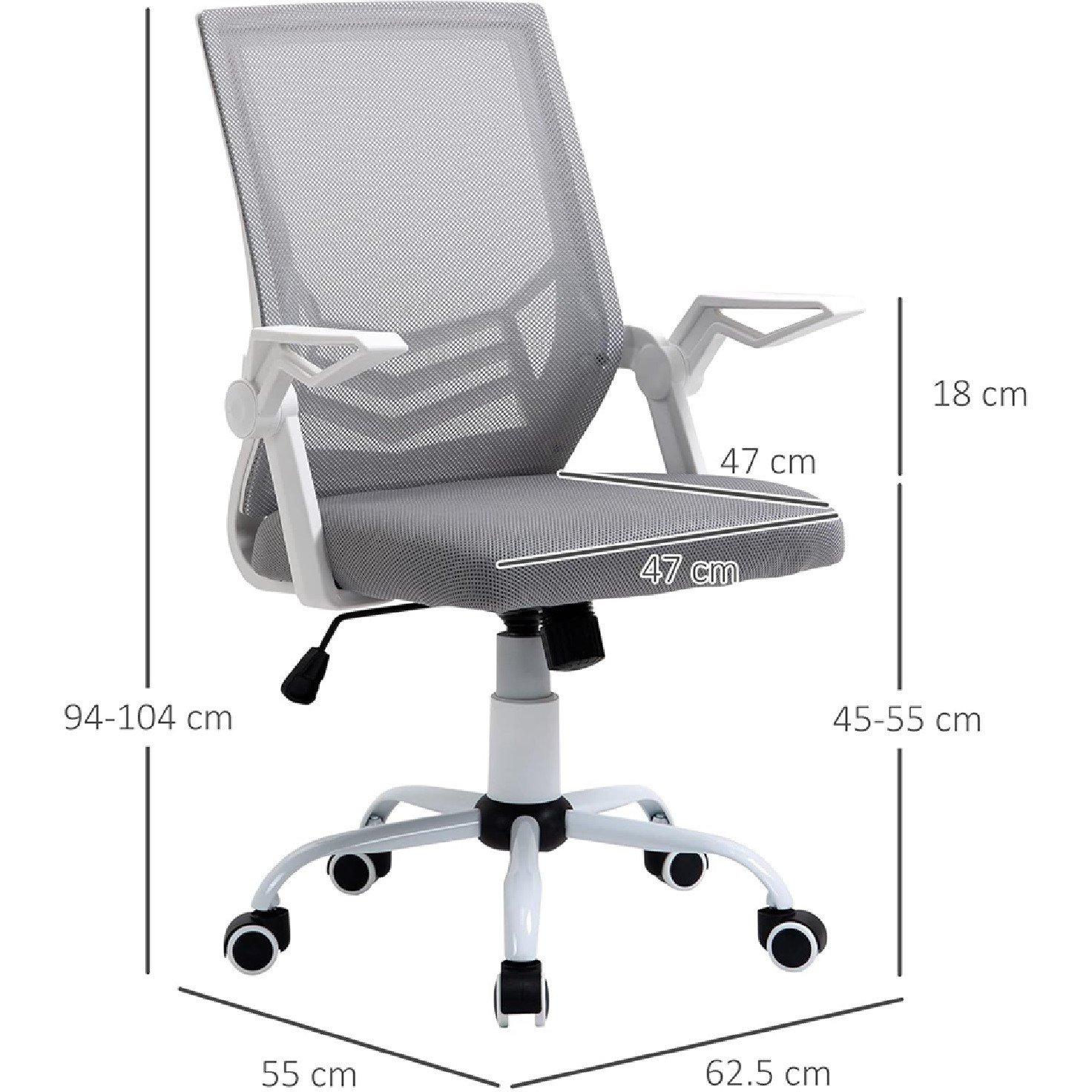 Grey - HOMCOM - Vinsetto Mesh Office Chair - 3