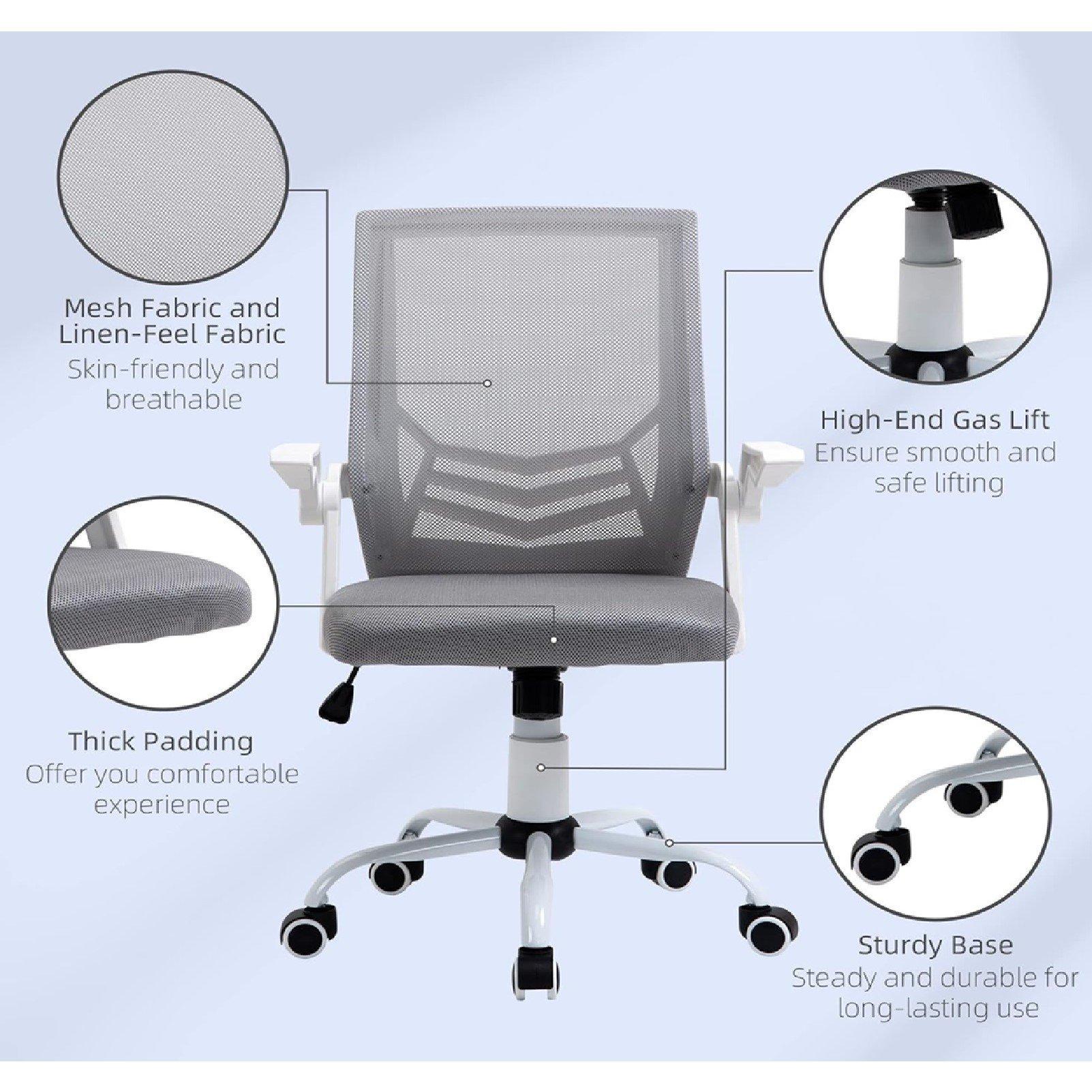 Grey - HOMCOM - Vinsetto Mesh Office Chair - 9
