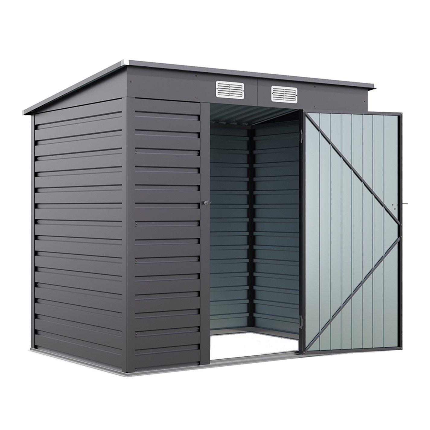 Grey - Breeins - Outdoor 6x4Fts Steel Storage Shed Grey - 2