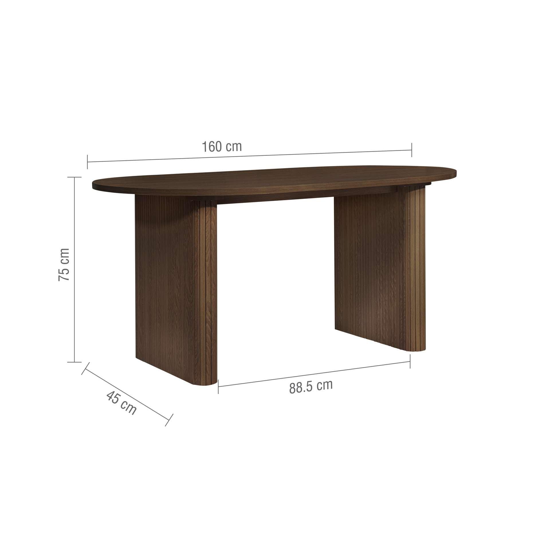 Brown - Birlea - Axel Oval Fluted Dining Table With 2 Benches - 13