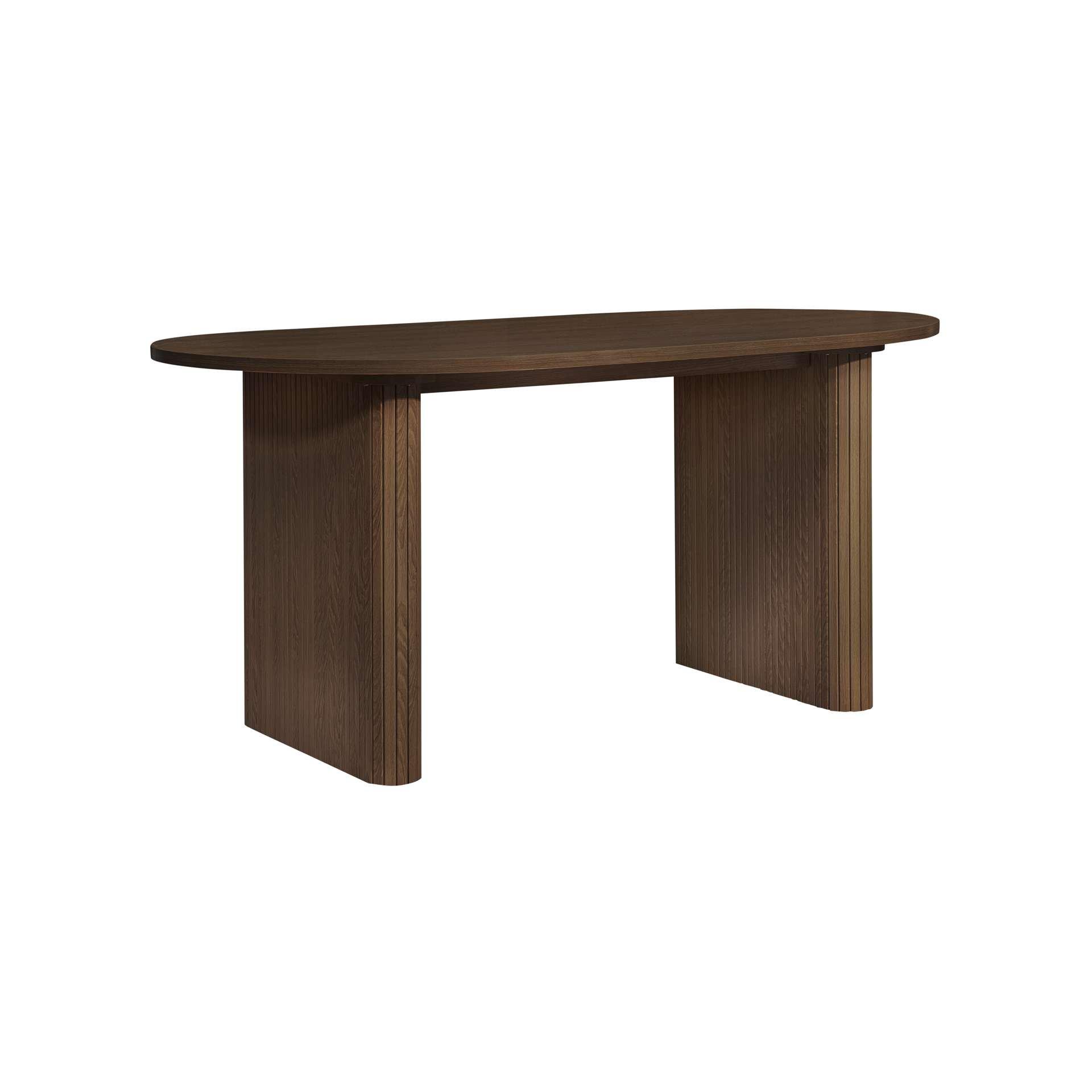 Brown - Birlea - Axel Oval Fluted Dining Table With 2 Benches - 6