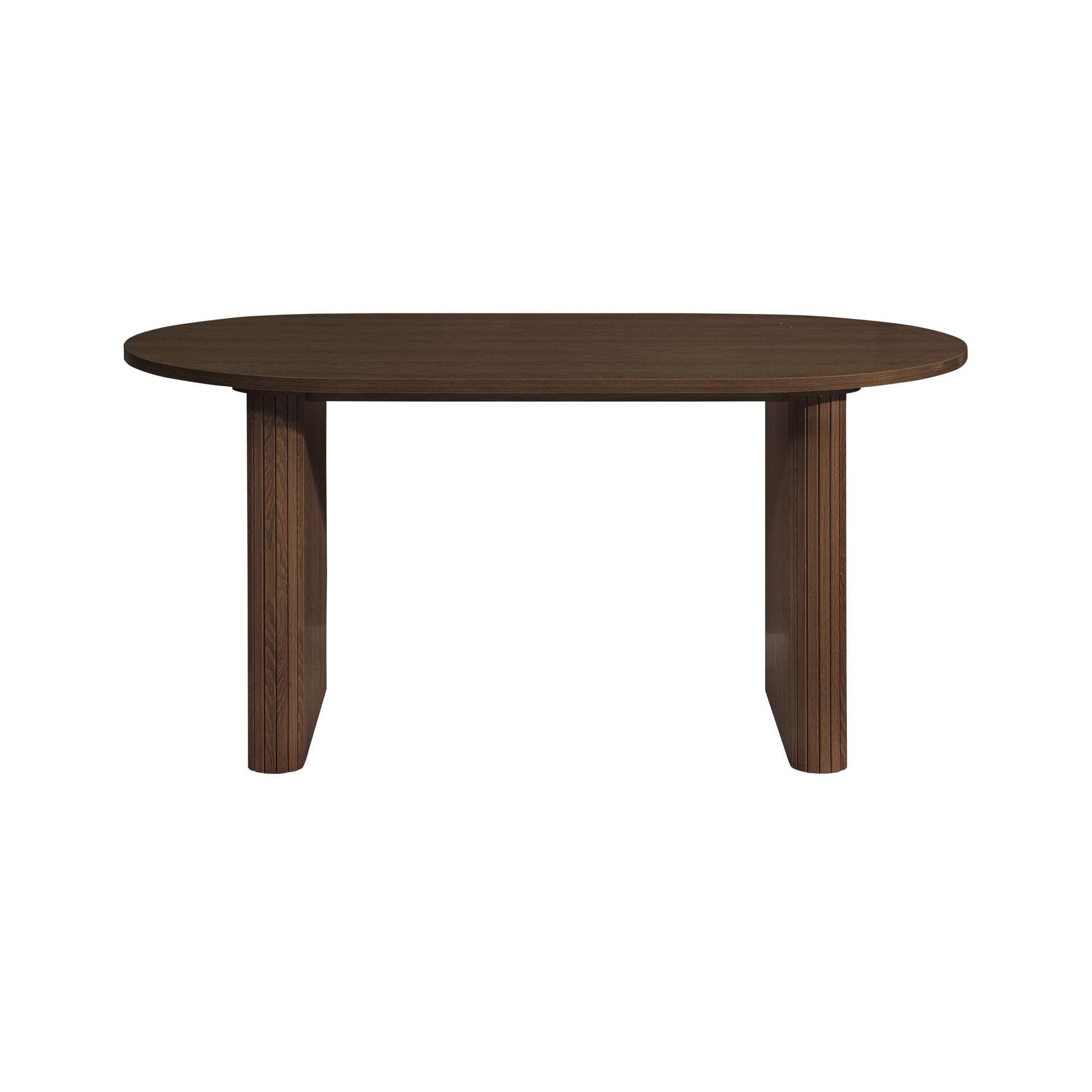 Brown - Birlea - Axel Oval Fluted Dining Table With 2 Benches - 7