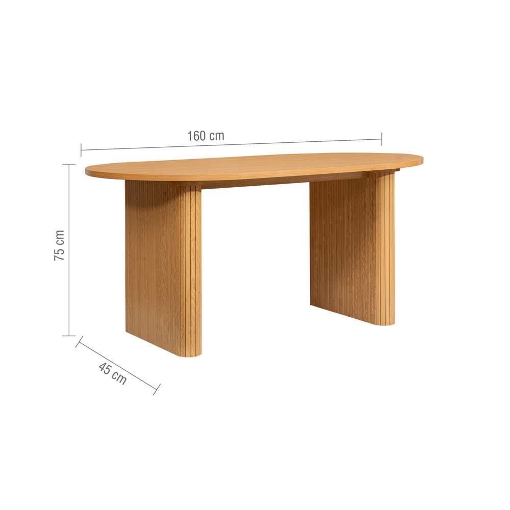 Nude - Birlea - Axel Oval Fluted Dining Table With 2 Benches - 13