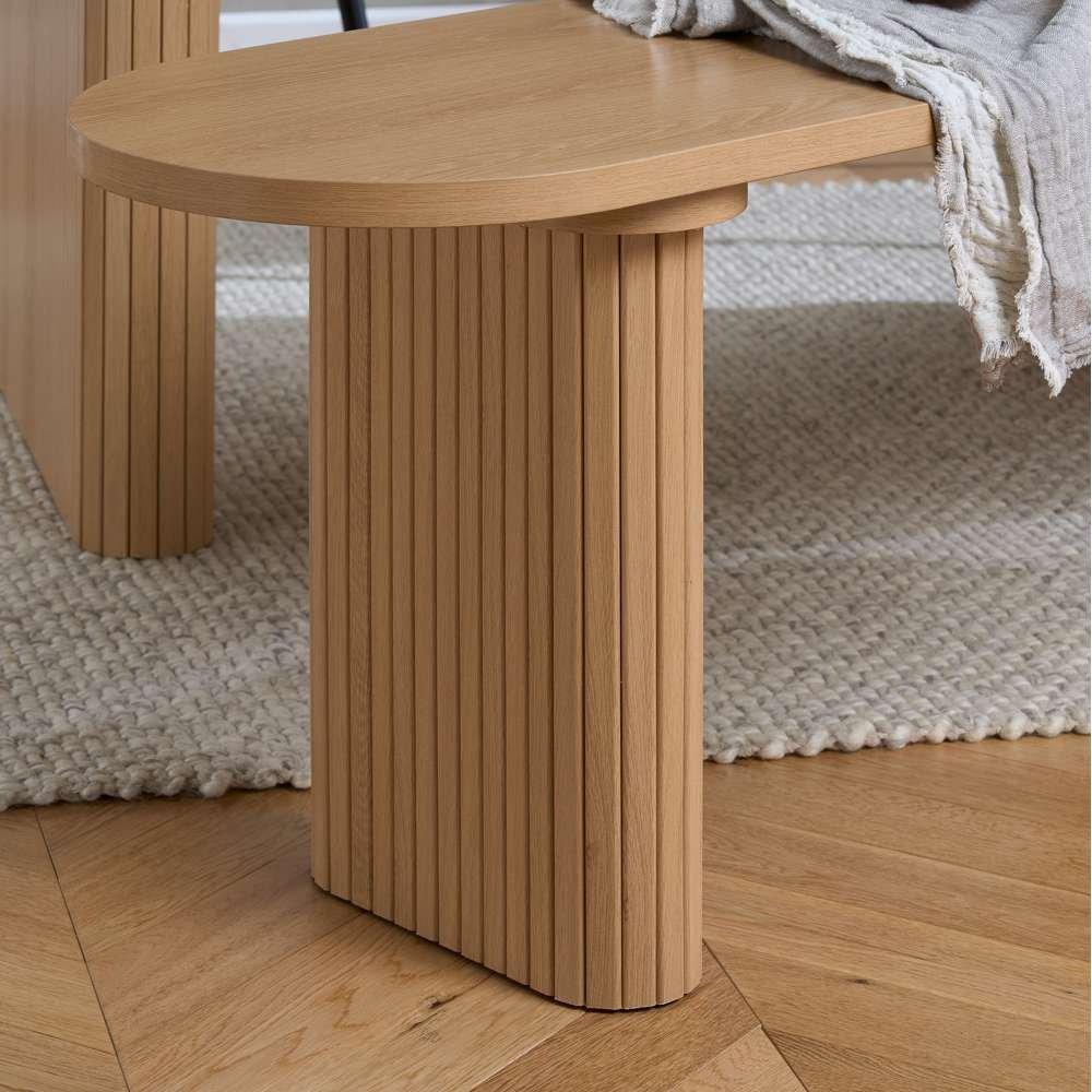 Nude - Birlea - Axel Oval Fluted Dining Table With 2 Benches - 3