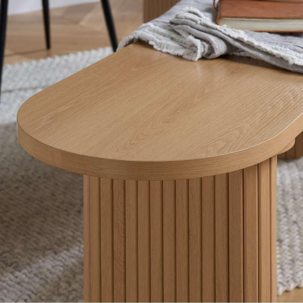 Nude - Birlea - Axel Oval Fluted Dining Table With 2 Benches - 4