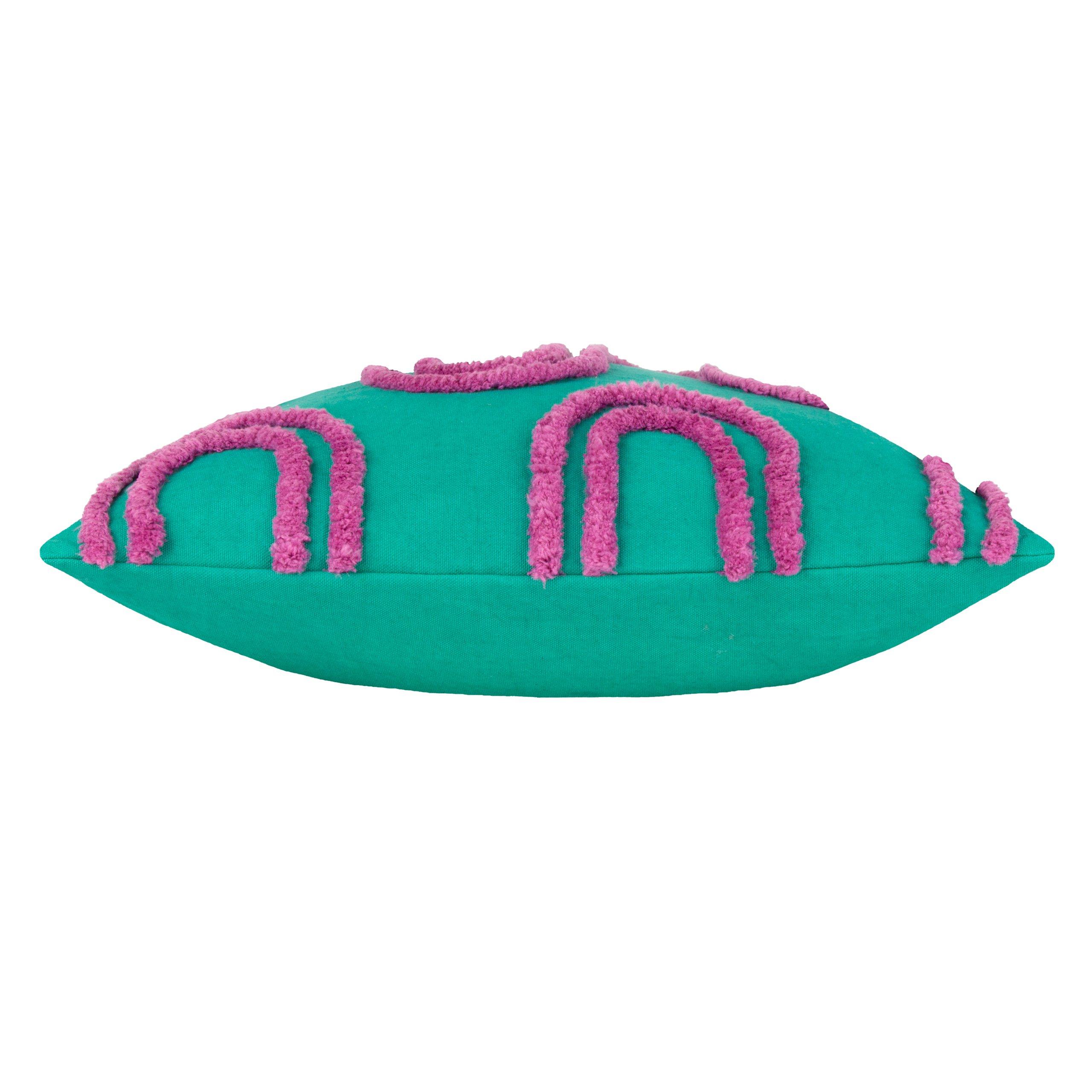 Turquoise/Purpl - Heya Home - Archie Tufted Cushion - 3