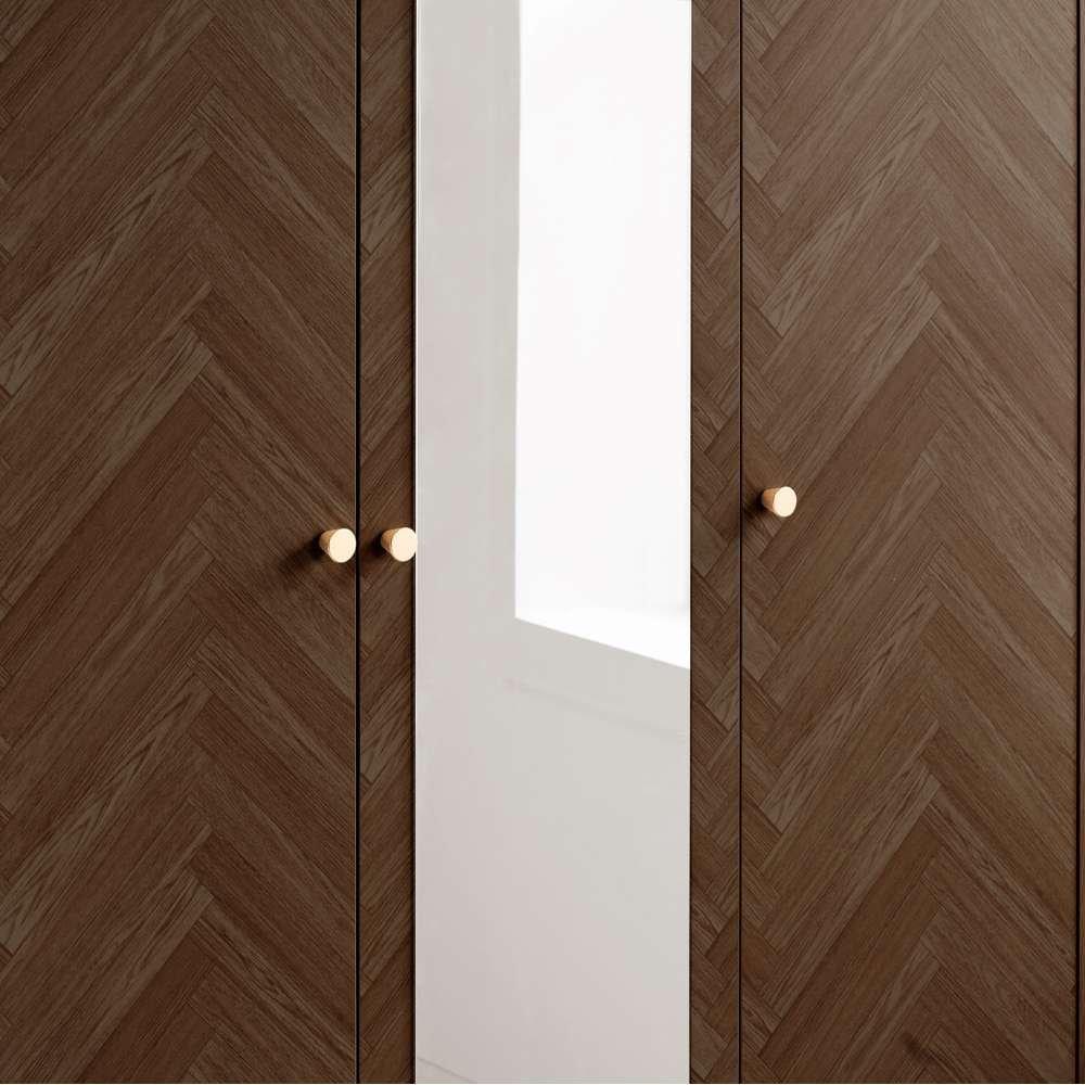 Brown - Birlea - Herringford 3 Door  Wardrobe With Mirror - 2