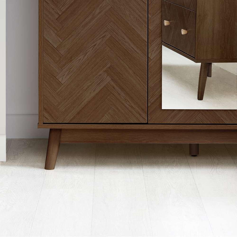 Brown - Birlea - Herringford 3 Door  Wardrobe With Mirror - 3