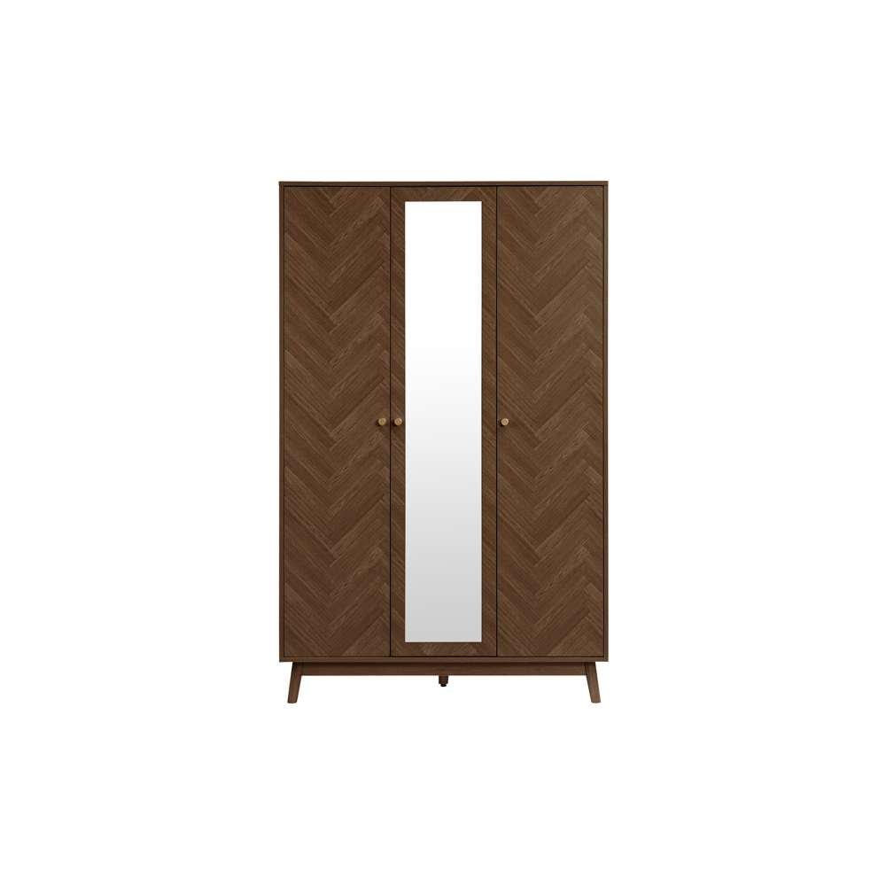 Brown - Birlea - Herringford 3 Door  Wardrobe With Mirror - 7