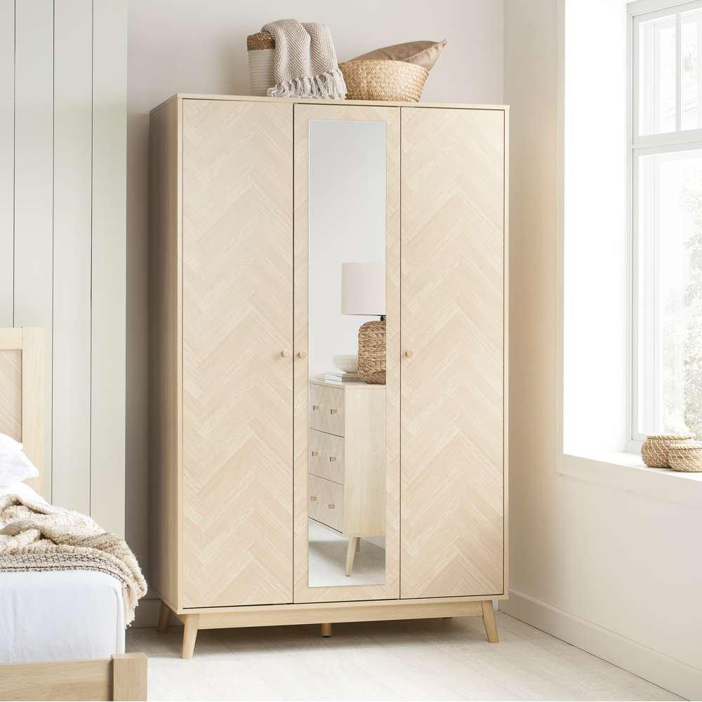 Birlea  Herringford 3 Door Wardrobe With Mirror - Nude