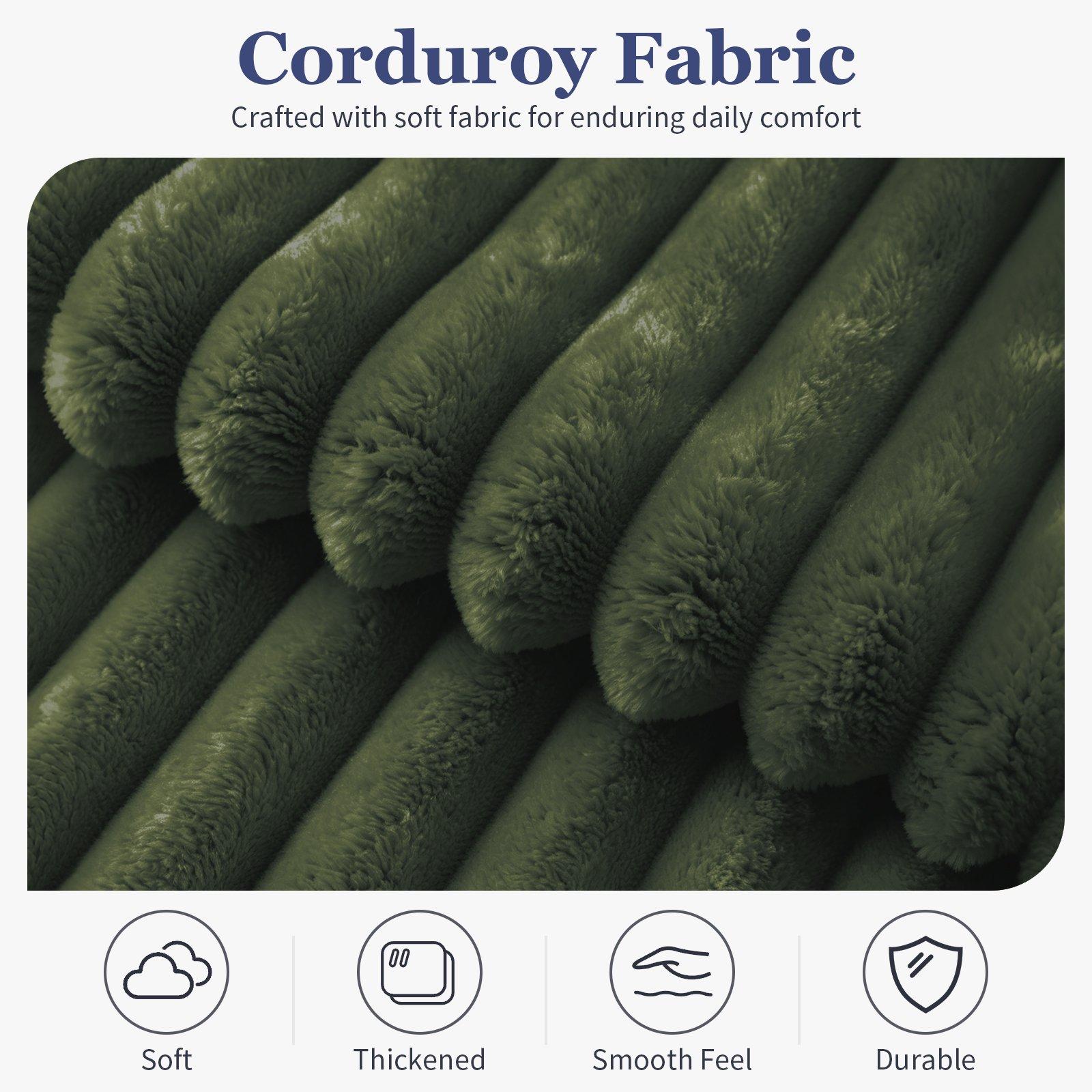 Green - Urban Meuble - SOFA Corduroy  with Ottoman - 11