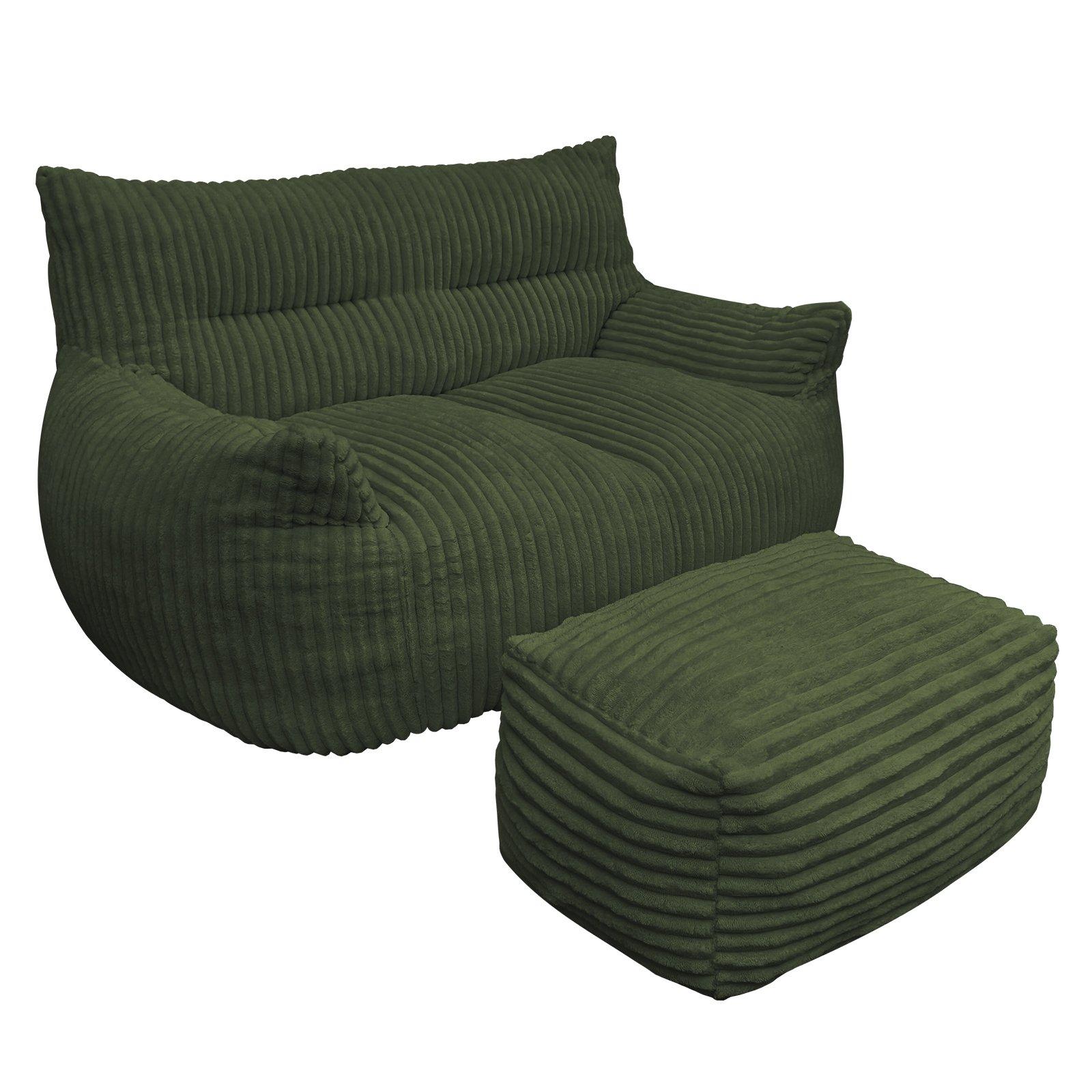 Green - Urban Meuble - SOFA Corduroy  with Ottoman - 12