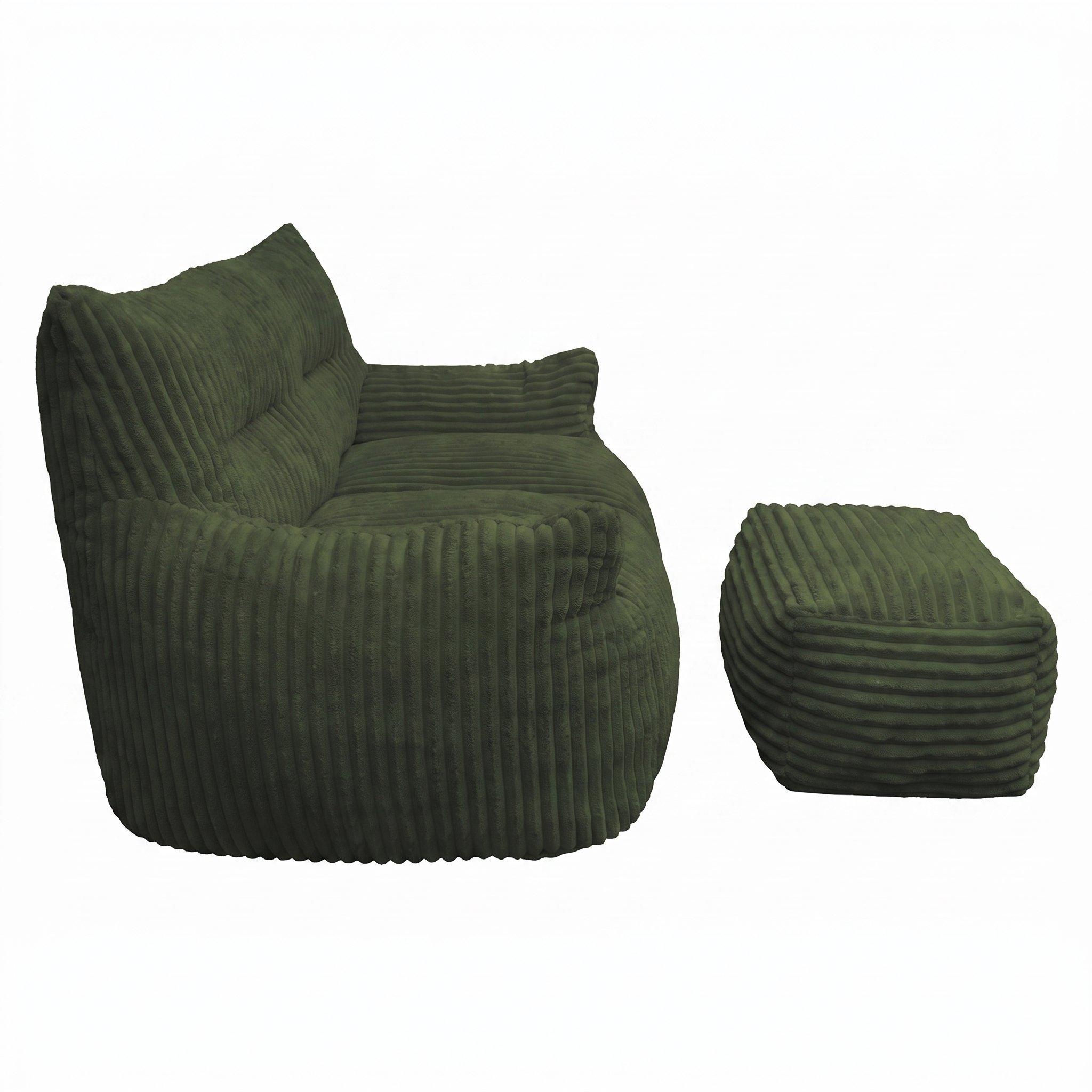 Green - Urban Meuble - SOFA Corduroy  with Ottoman - 13