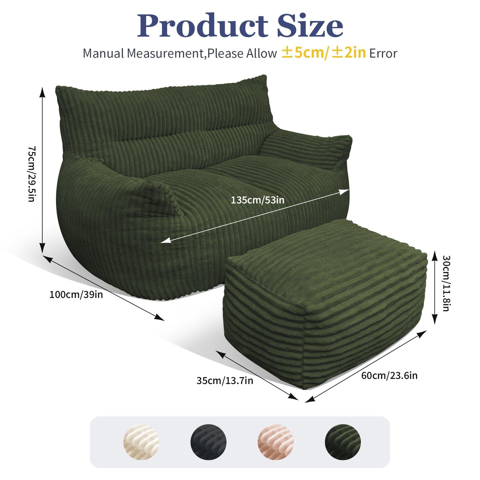 Green - Urban Meuble - SOFA Corduroy  with Ottoman - 6