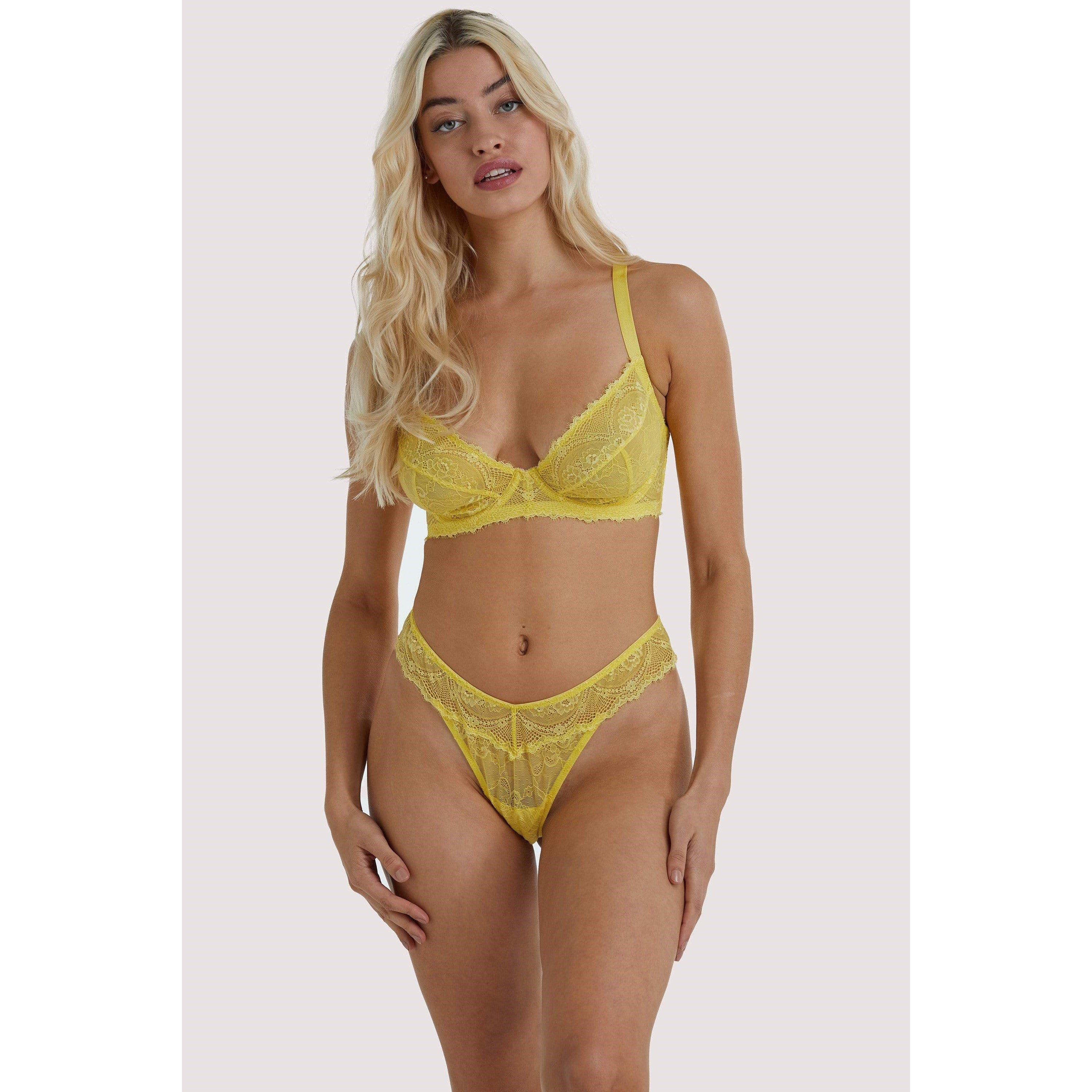 Yellow - Wolf and Whistle - Ariana Yellow Everyday Plunge Bra - 3