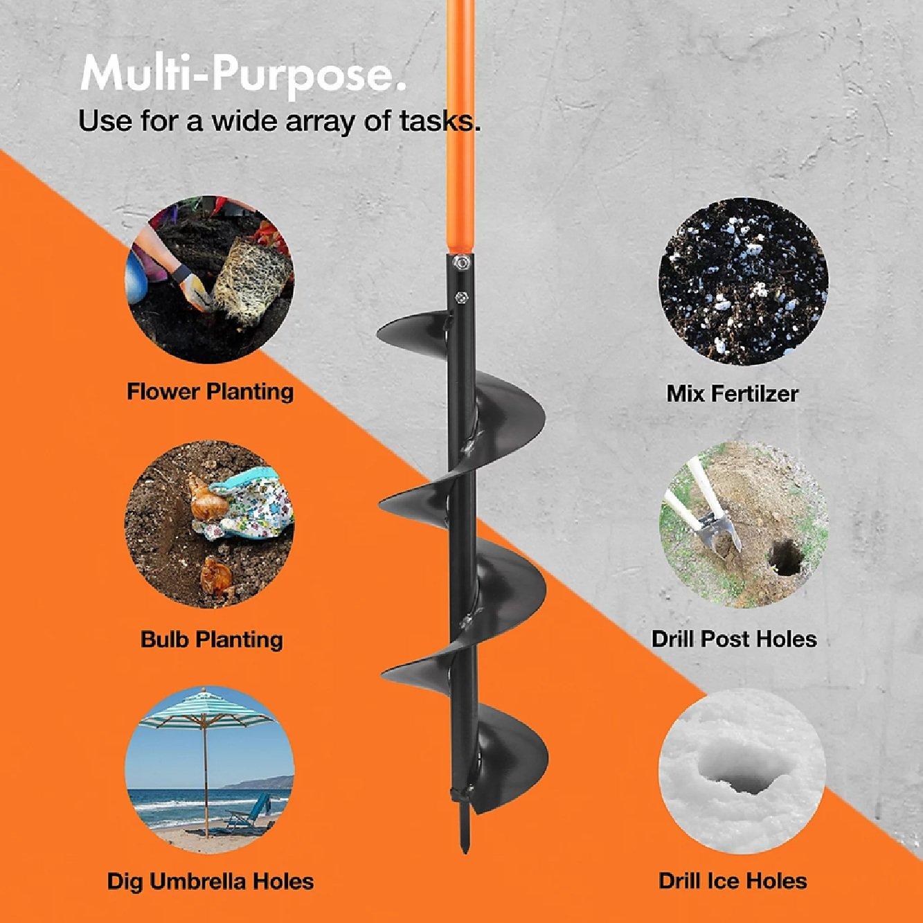 Orange - VonHaus - Fence Post Auger - 5