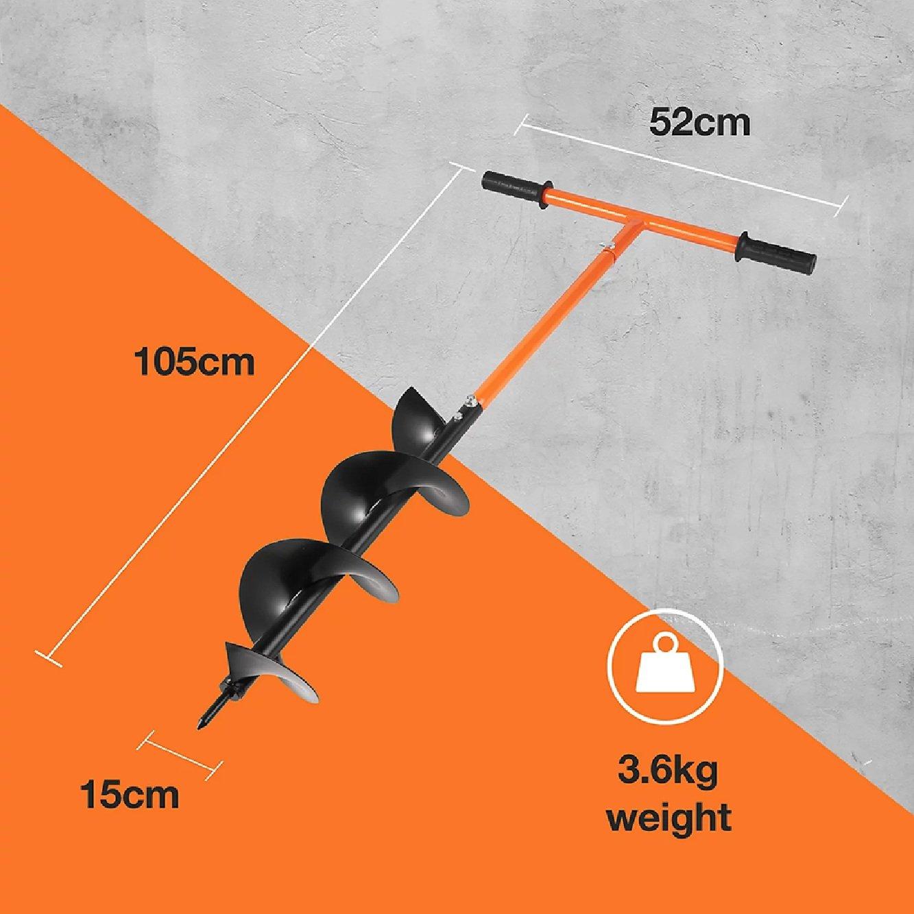 Orange - VonHaus - Fence Post Auger - 7