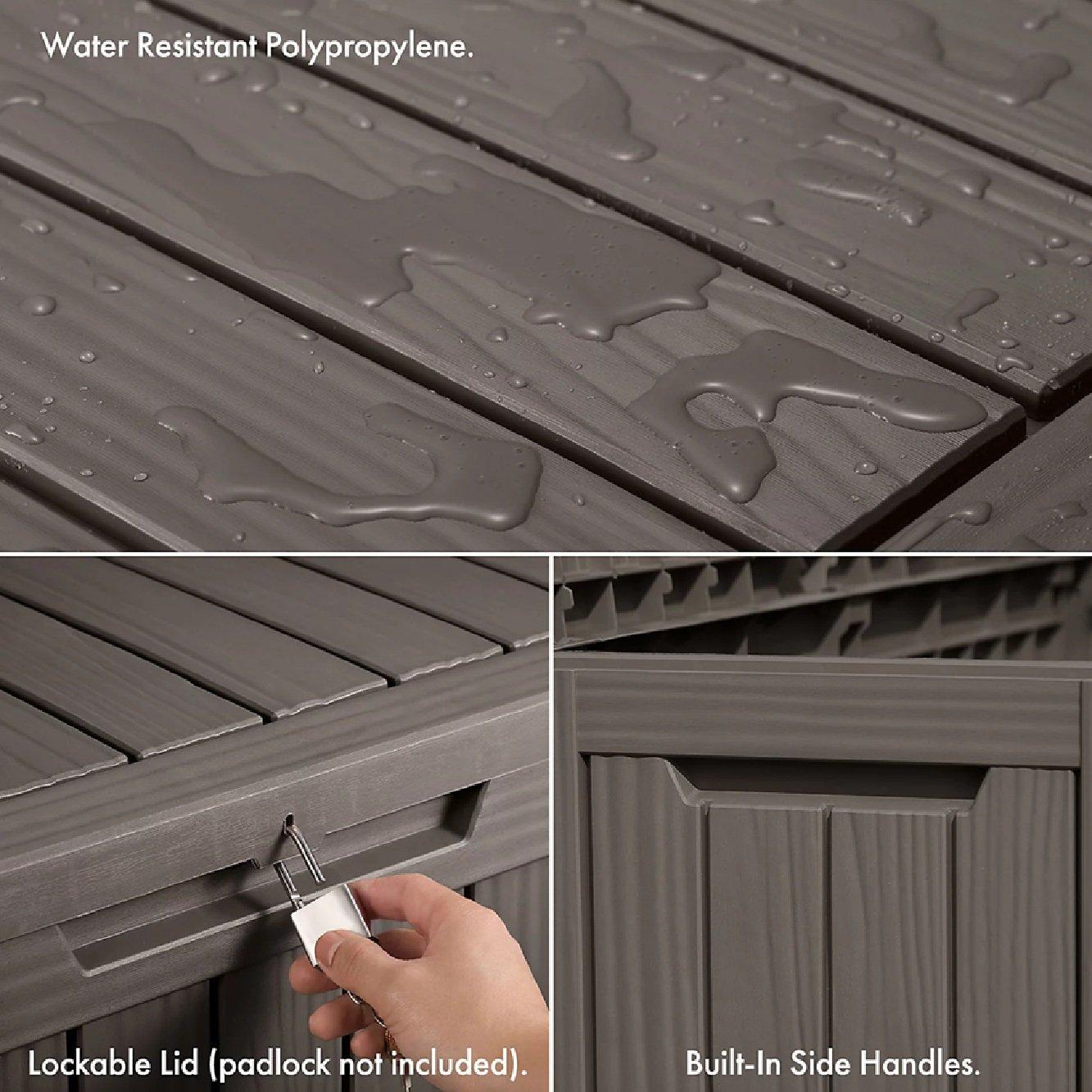 Grey - VonHaus - Waterproof Garden Storage Box – 270L - 4