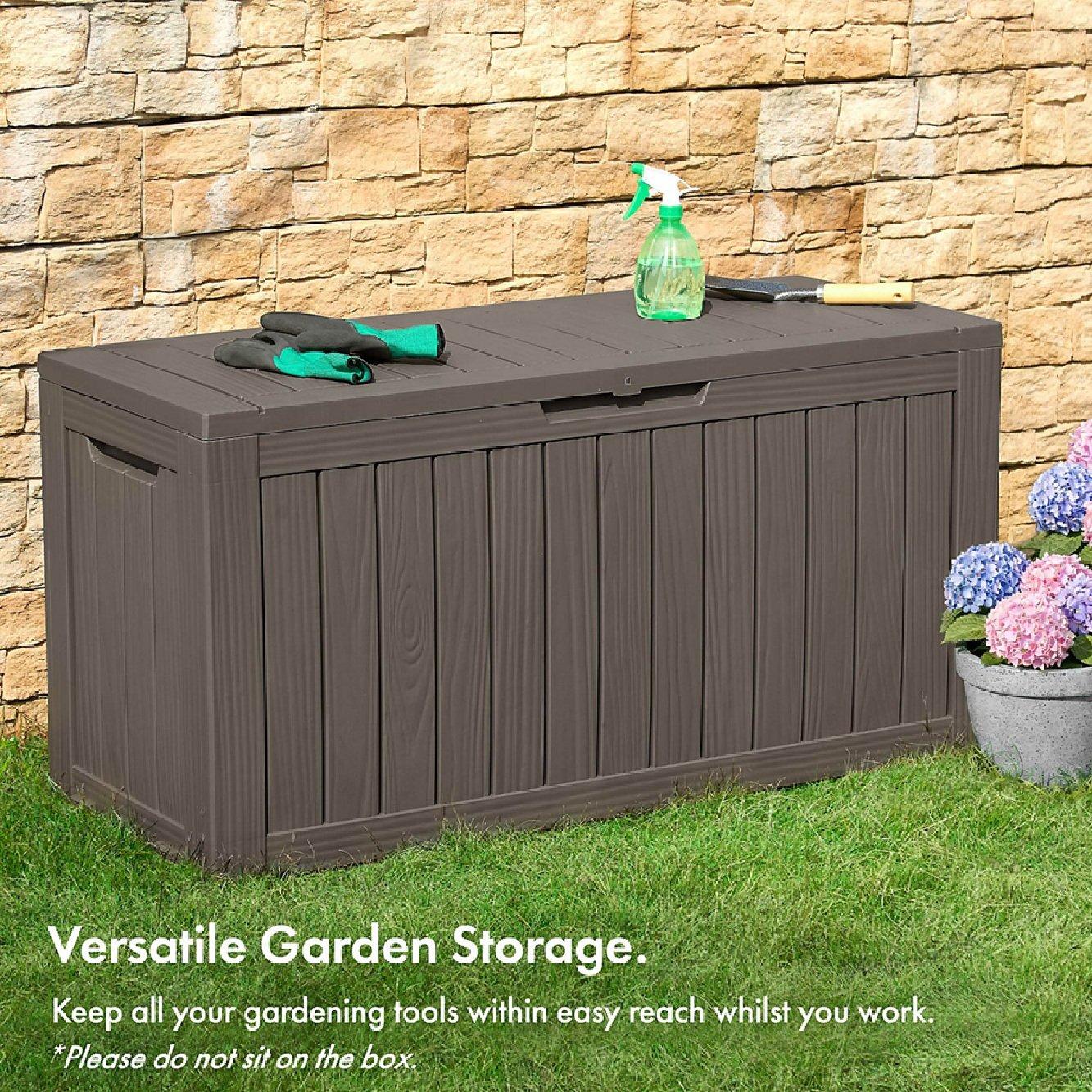 Grey - VonHaus - Waterproof Garden Storage Box – 270L - 5