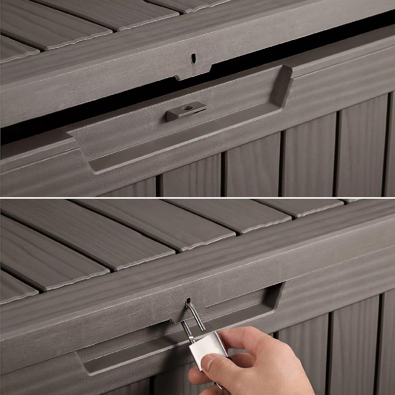 Grey - VonHaus - Waterproof Garden Storage Box – 270L - 6