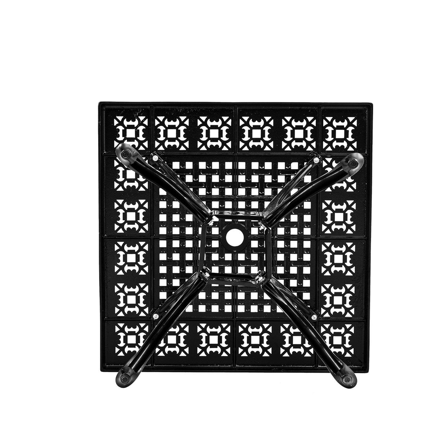 Black - Breeins - Cast Aluminium 80cm Square Garden Table Black - 4