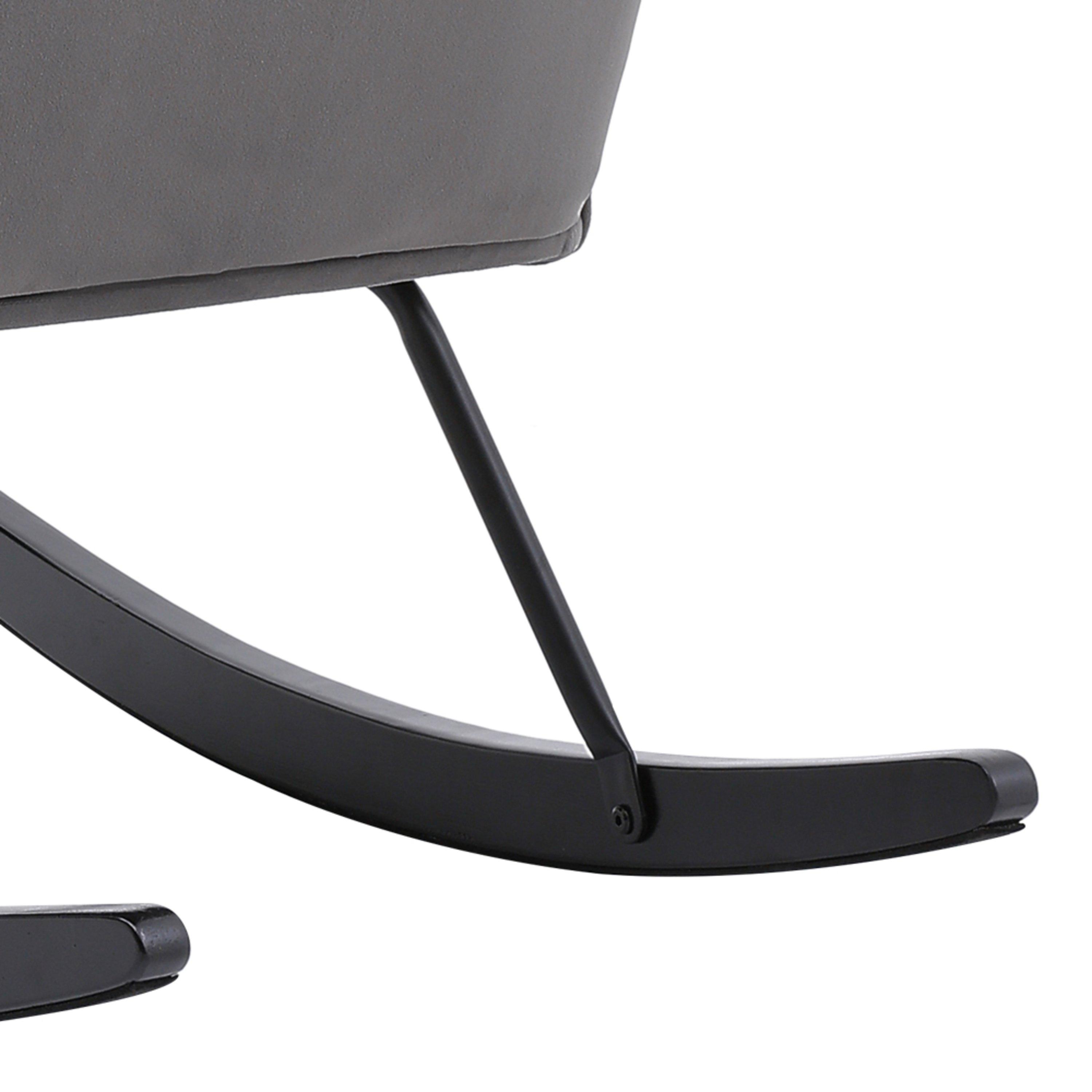 Black - Kabinet UK - Modern Comfy Nursery Rocking Chair Black - 11