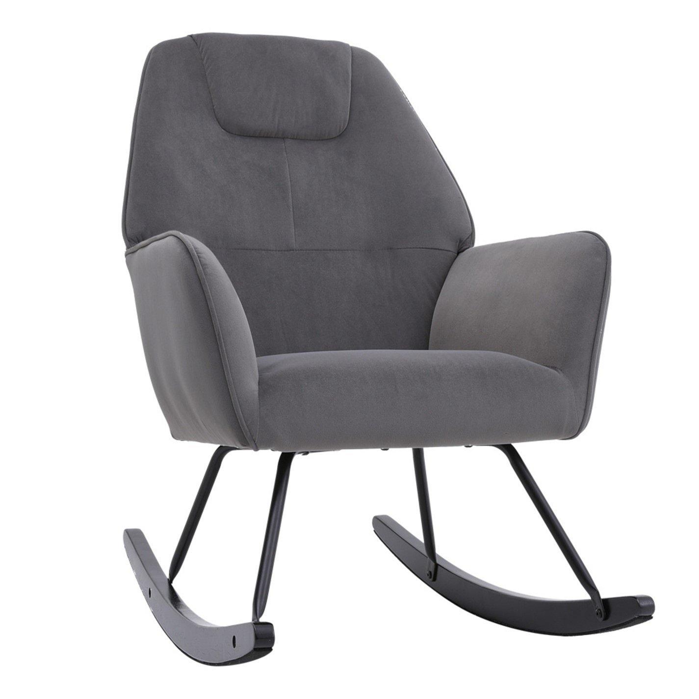 Black - Kabinet UK - Modern Comfy Nursery Rocking Chair Black - 4