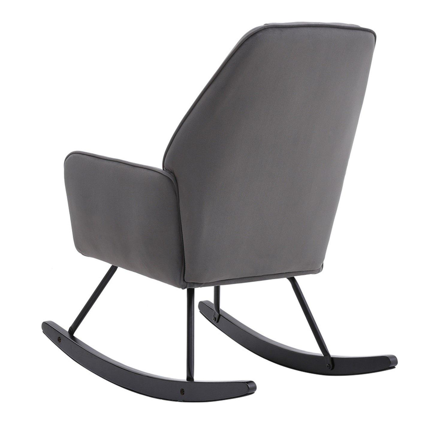 Black - Kabinet UK - Modern Comfy Nursery Rocking Chair Black - 5