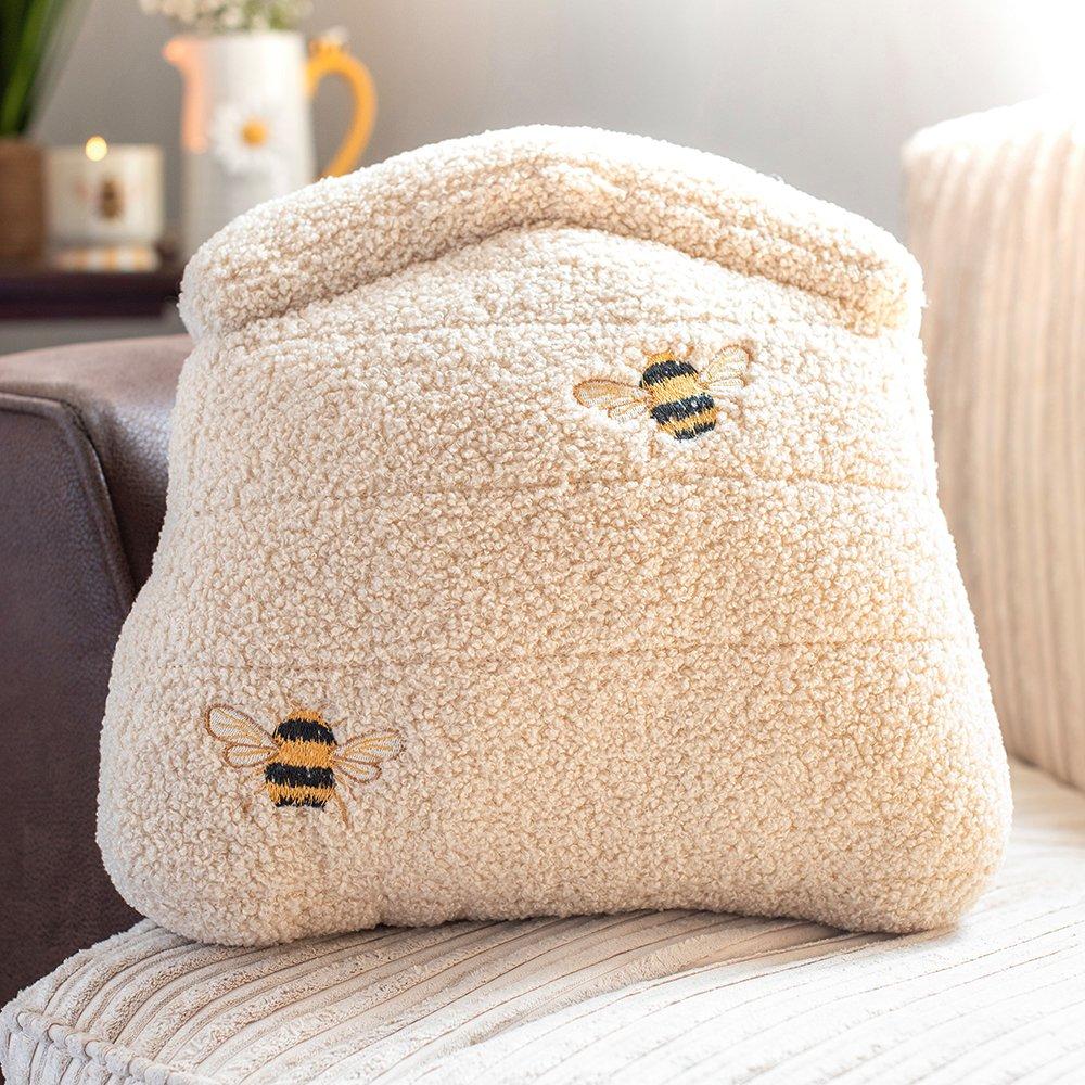 White - Something Different - White Beehive Boucle Cushion - 1