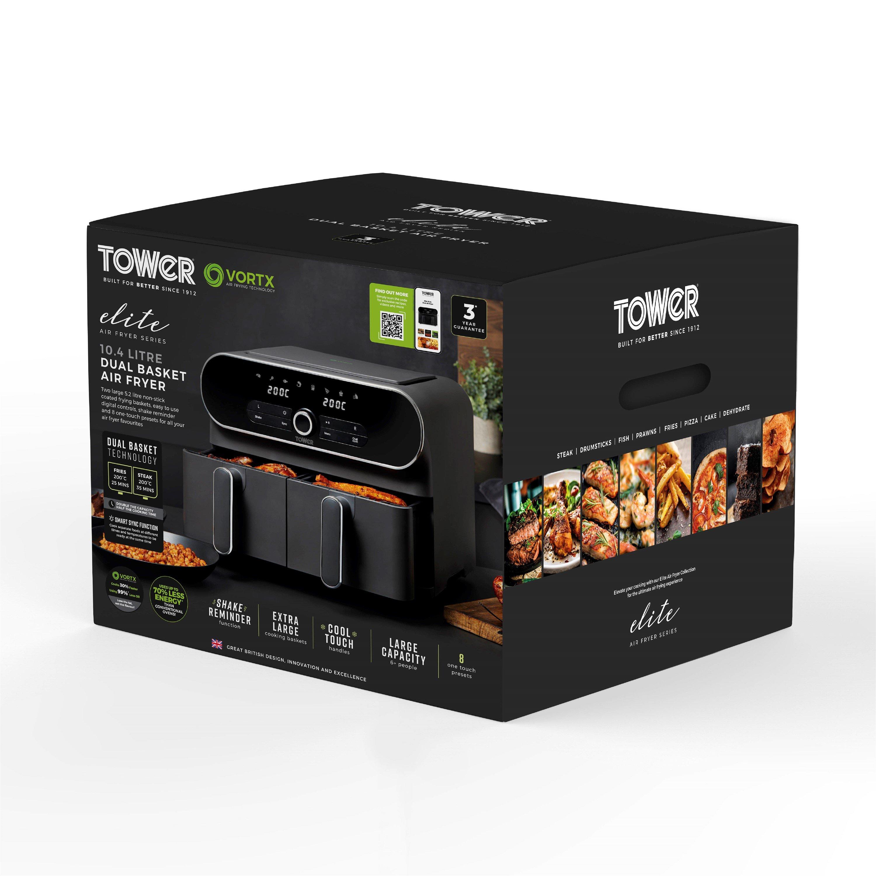 Grey - Tower - Vortx 10.4L Dual Air Fryer - 11