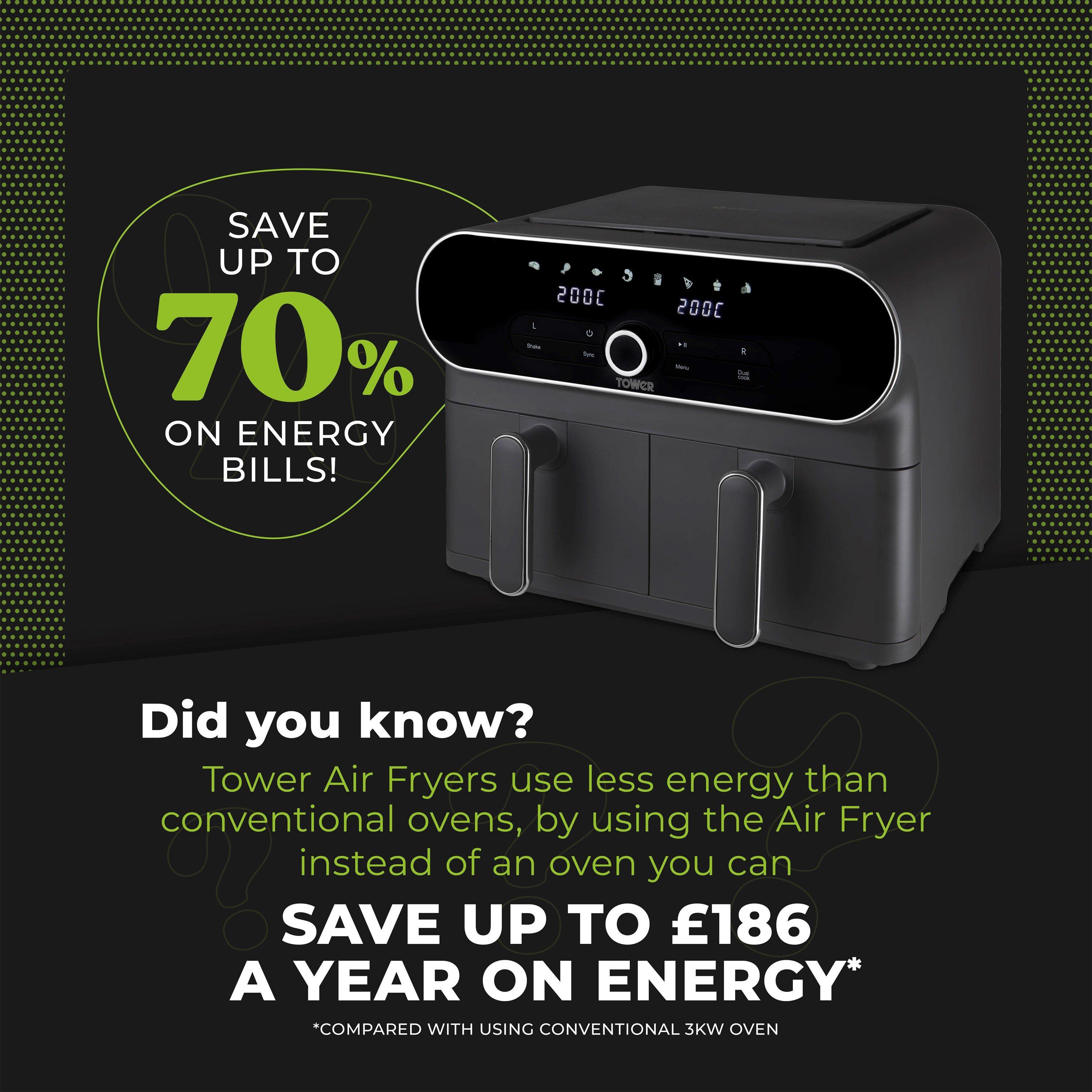 Grey - Tower - Vortx 10.4L Dual Air Fryer - 8