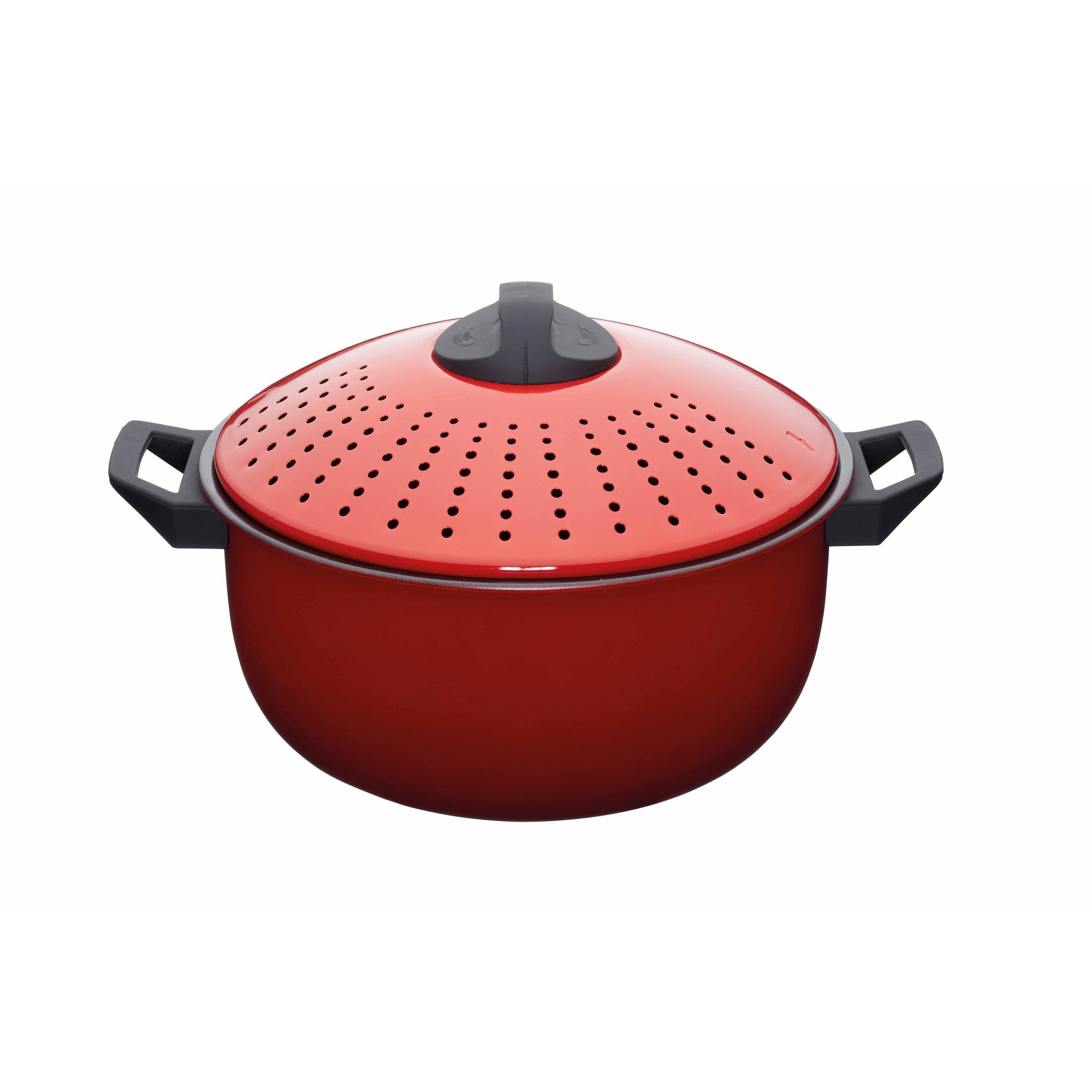 Red - KitchenCraft - Carbon Steel Pasta Pot - 1