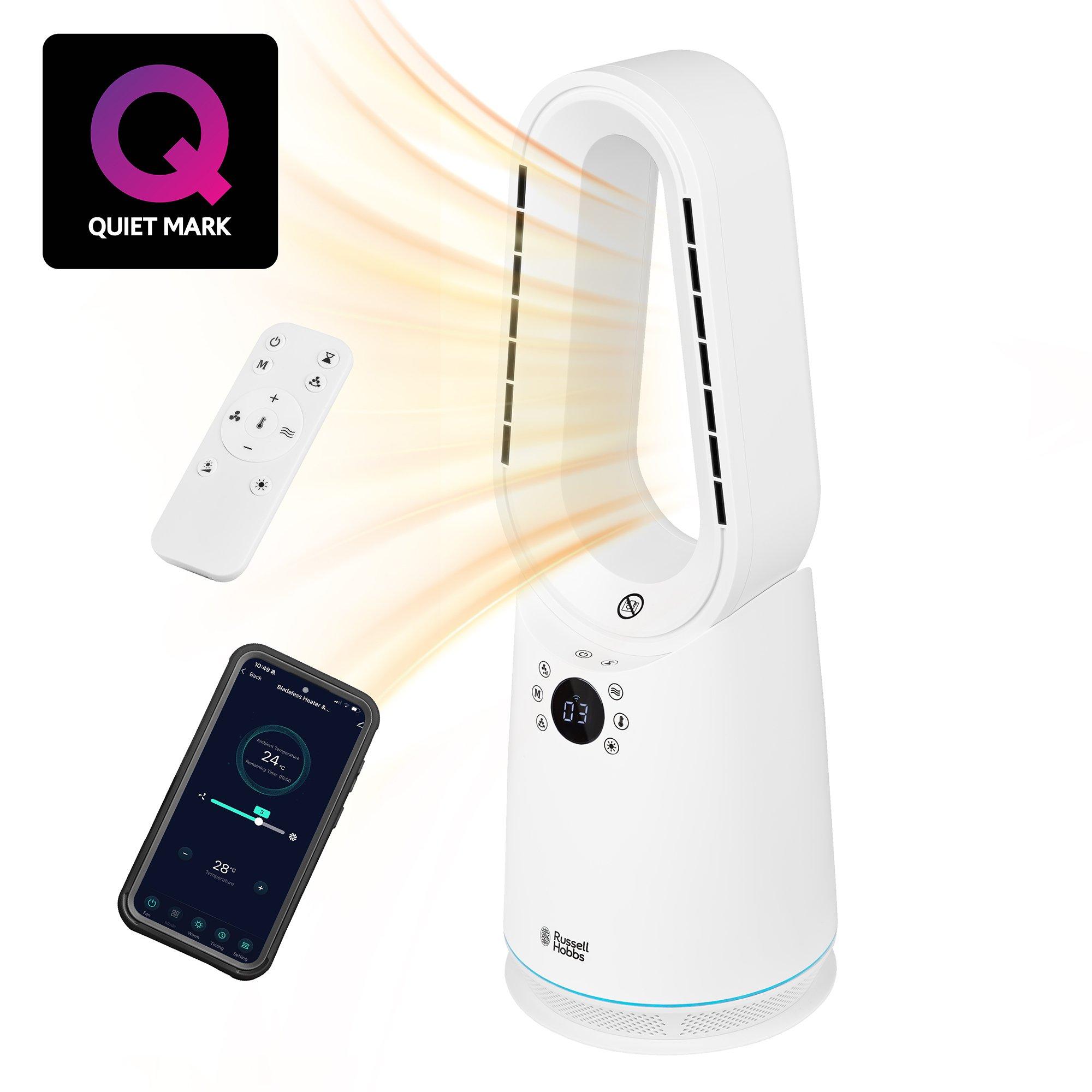 White - Russell Hobbs - RHCBLDL3IN1-SMT Smart Bladeless Heat & Cool Fan - 13