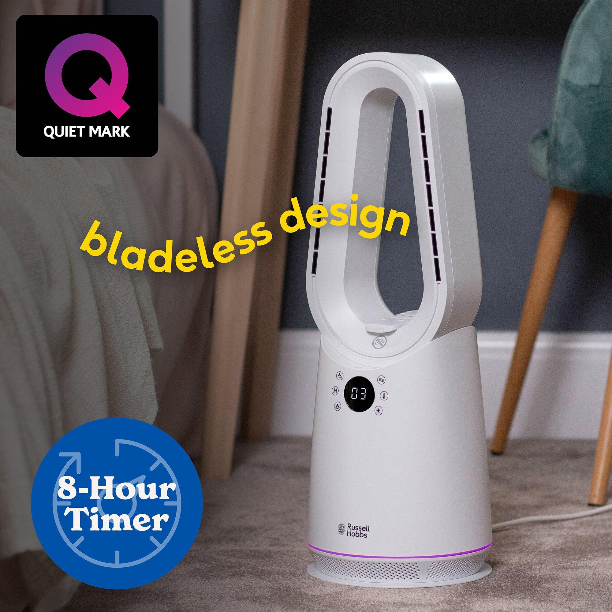 White - Russell Hobbs - RHCBLDL3IN1-SMT Smart Bladeless Heat & Cool Fan - 3