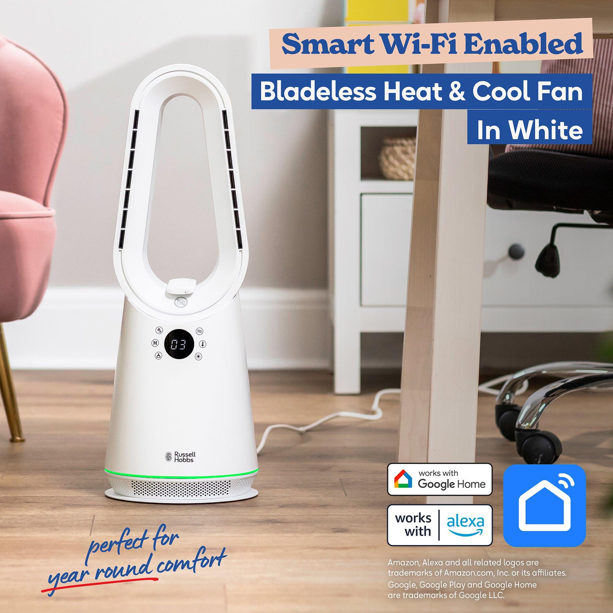 White - Russell Hobbs - RHCBLDL3IN1-SMT Smart Bladeless Heat & Cool Fan - 5