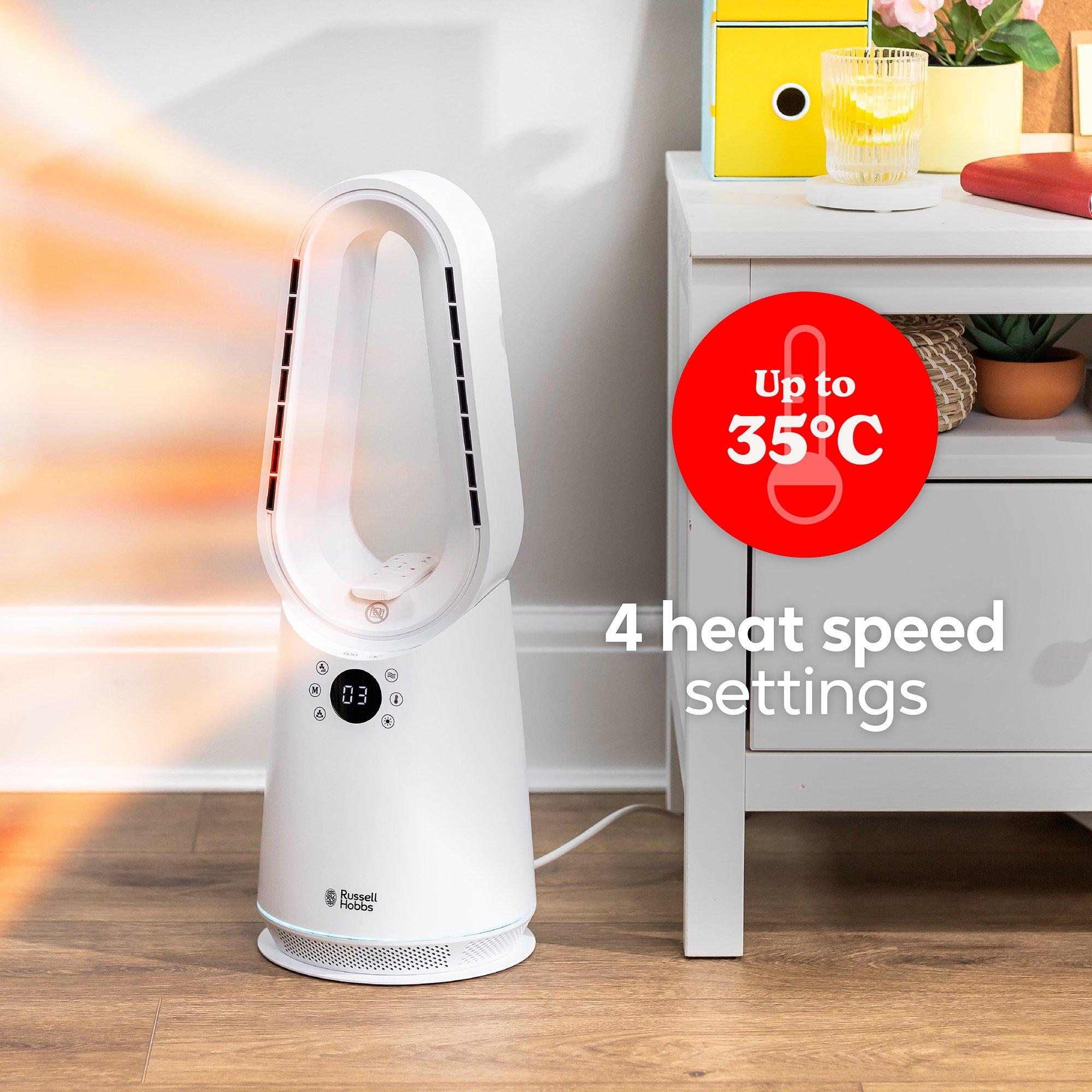 White - Russell Hobbs - RHCBLDL3IN1-SMT Smart Bladeless Heat & Cool Fan - 7