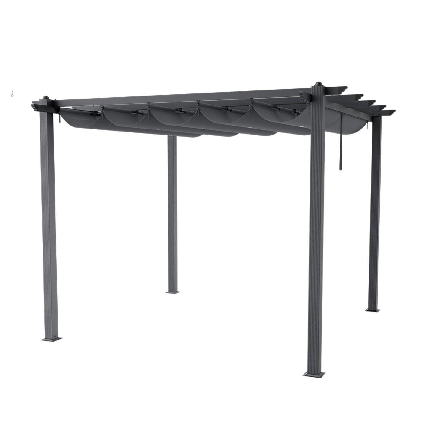 Black - Breeins - 3 x 3m Aluminum Patio Pergola with Canopy - 3