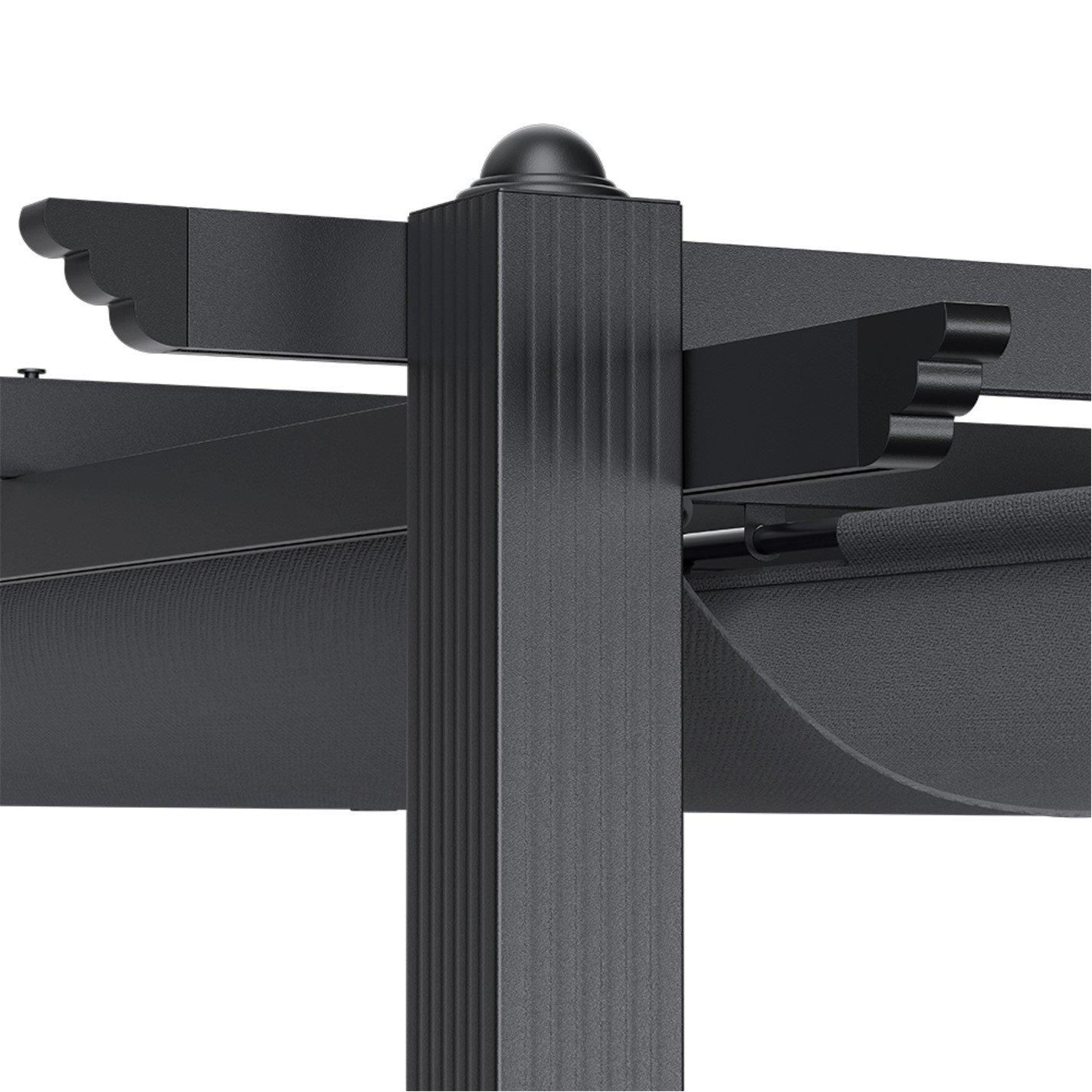 Black - Breeins - 3 x 3m Aluminum Patio Pergola with Canopy - 4