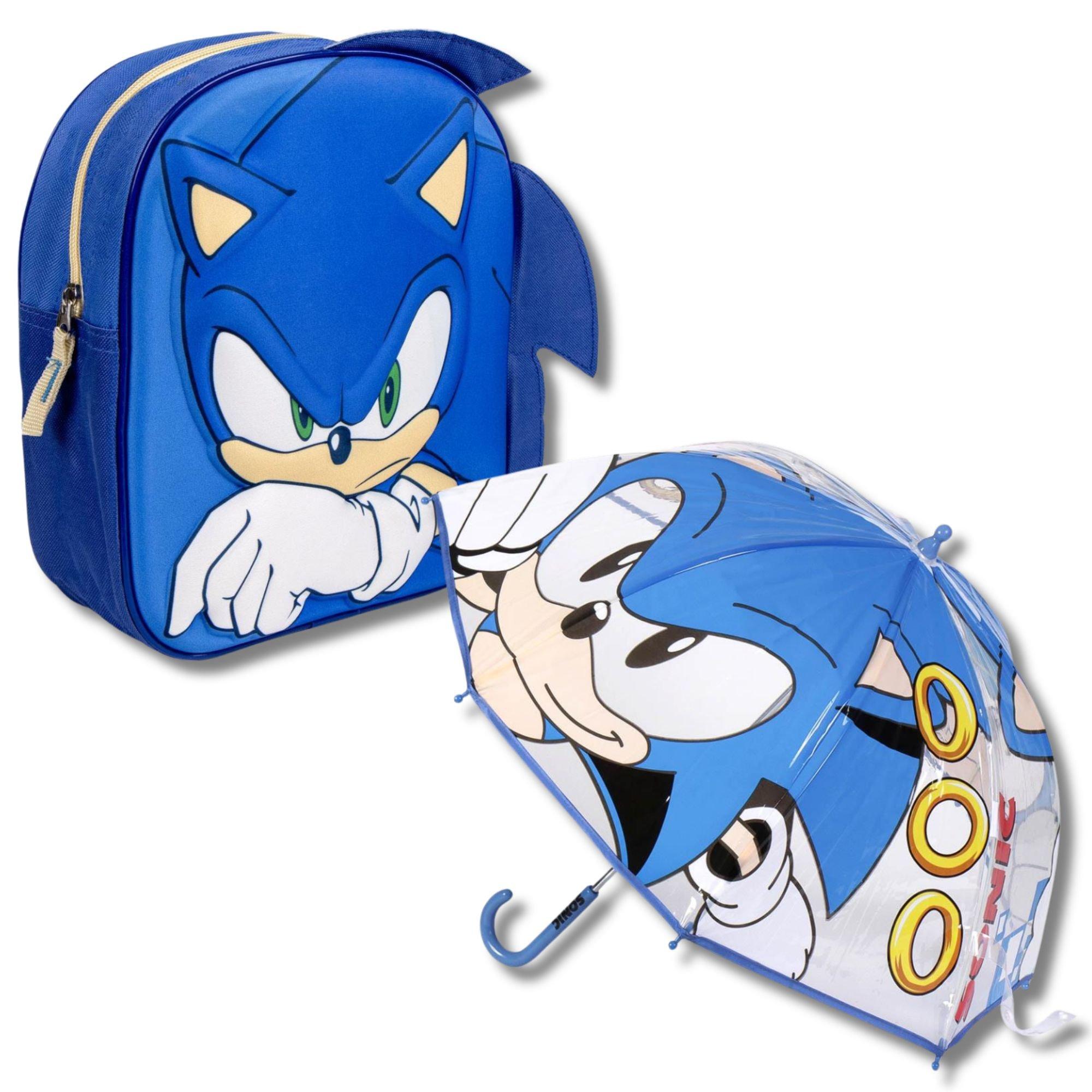 Blue - Sonic - 3D Backpack & Umbrella Set (5082/0724) - 1